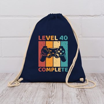 Shirtracer Turnbeutel Level 40 Complete - Vierzig Freigeschalten Unlocked Completed - Zocker, 40. Geburtstag