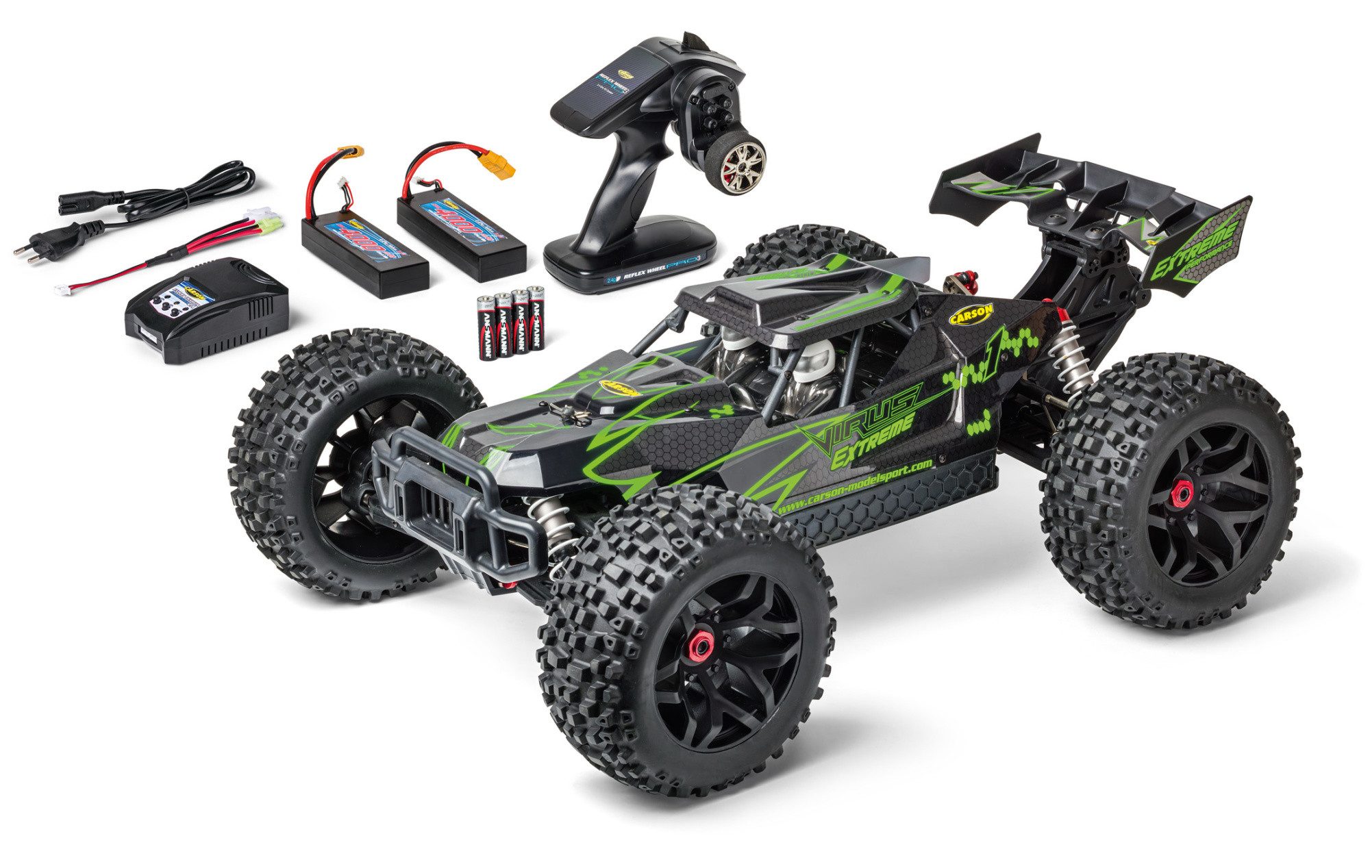 Carson RC Virus Extreme 4S Brushless Buggy 2,4Ghz 100% 1:8 XL RTR RC-Ladegerät