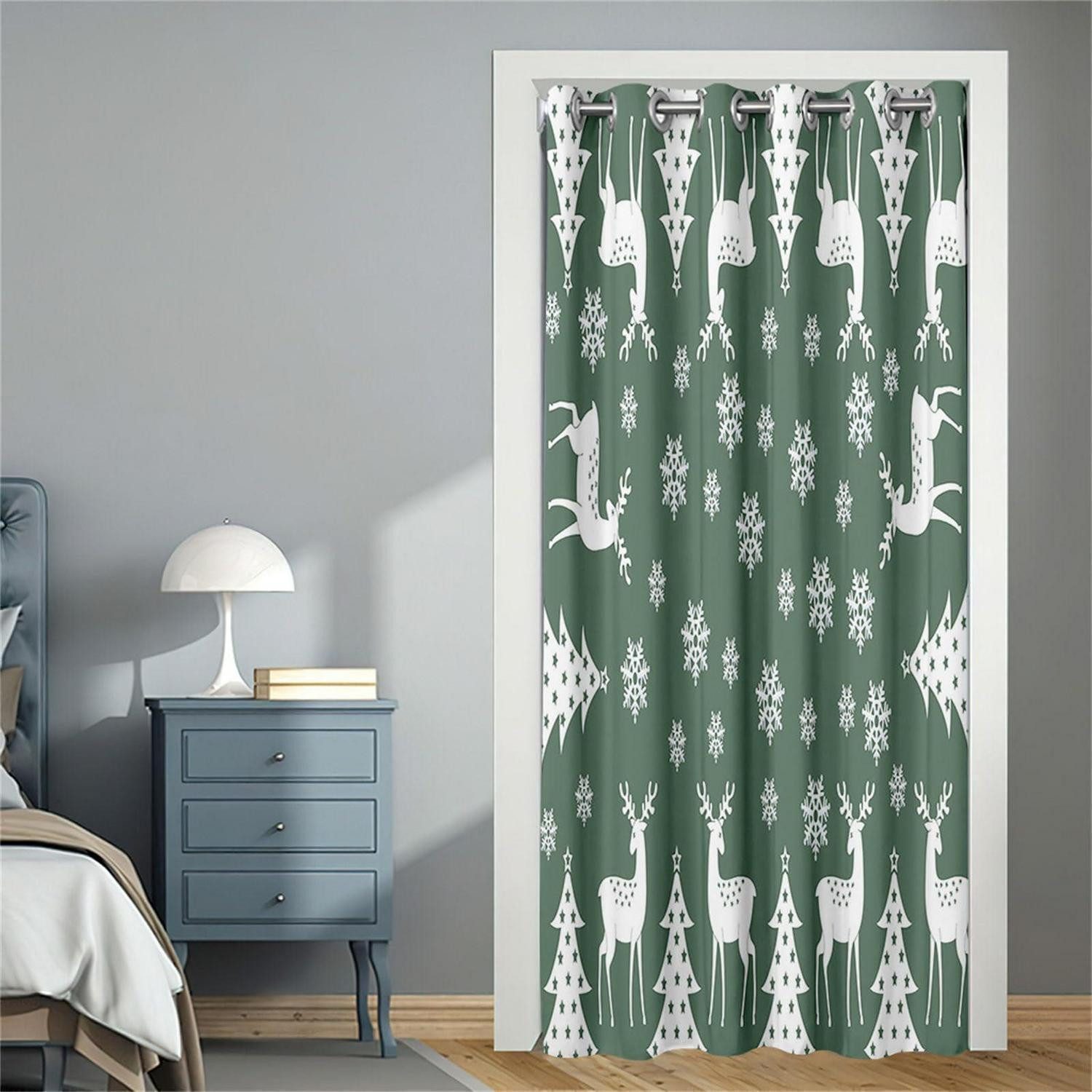 LuxusKollektion Verdunkelungsvorhang Verdunkelungsvorhang Elch Muster 80x150cm Weihnachtsbaum (1 St)
