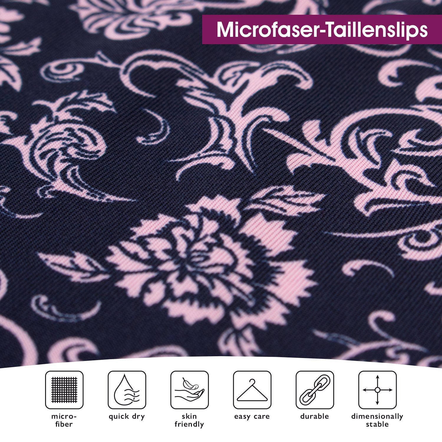 celodoro Taillenslip Damen Taillenslip 6er Pack, Microfaser, Blümchen-Muster