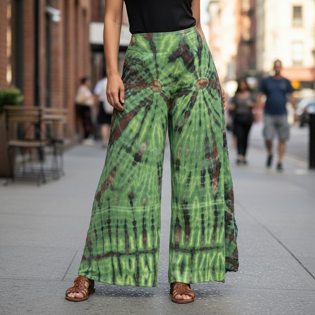 Guru-Shop Relaxhose Boho Batik Hosenrock, weite Sommerhose - grün alternati günstig online kaufen