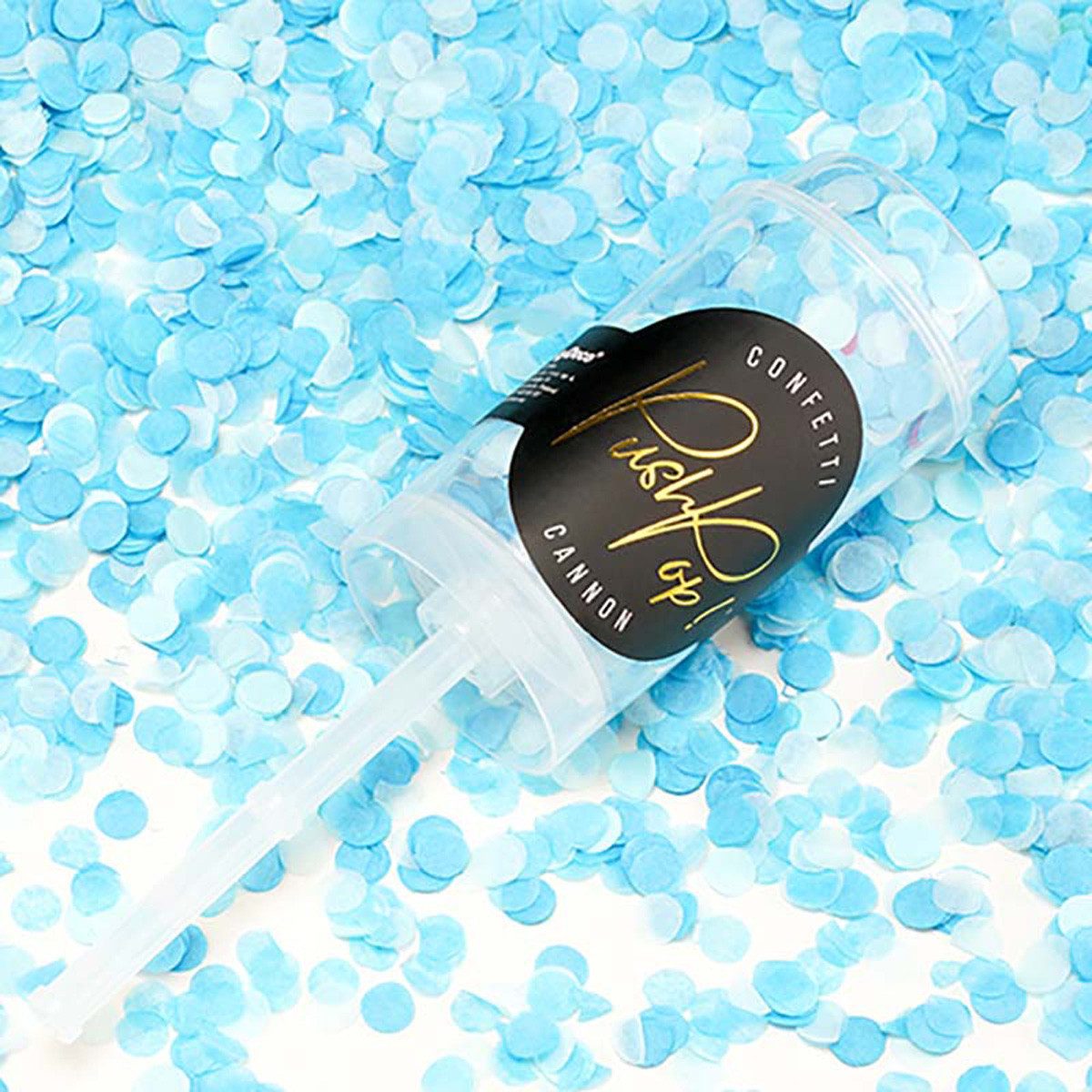 partydeco Konfetti Push-Pop Konfetti Blau Minze