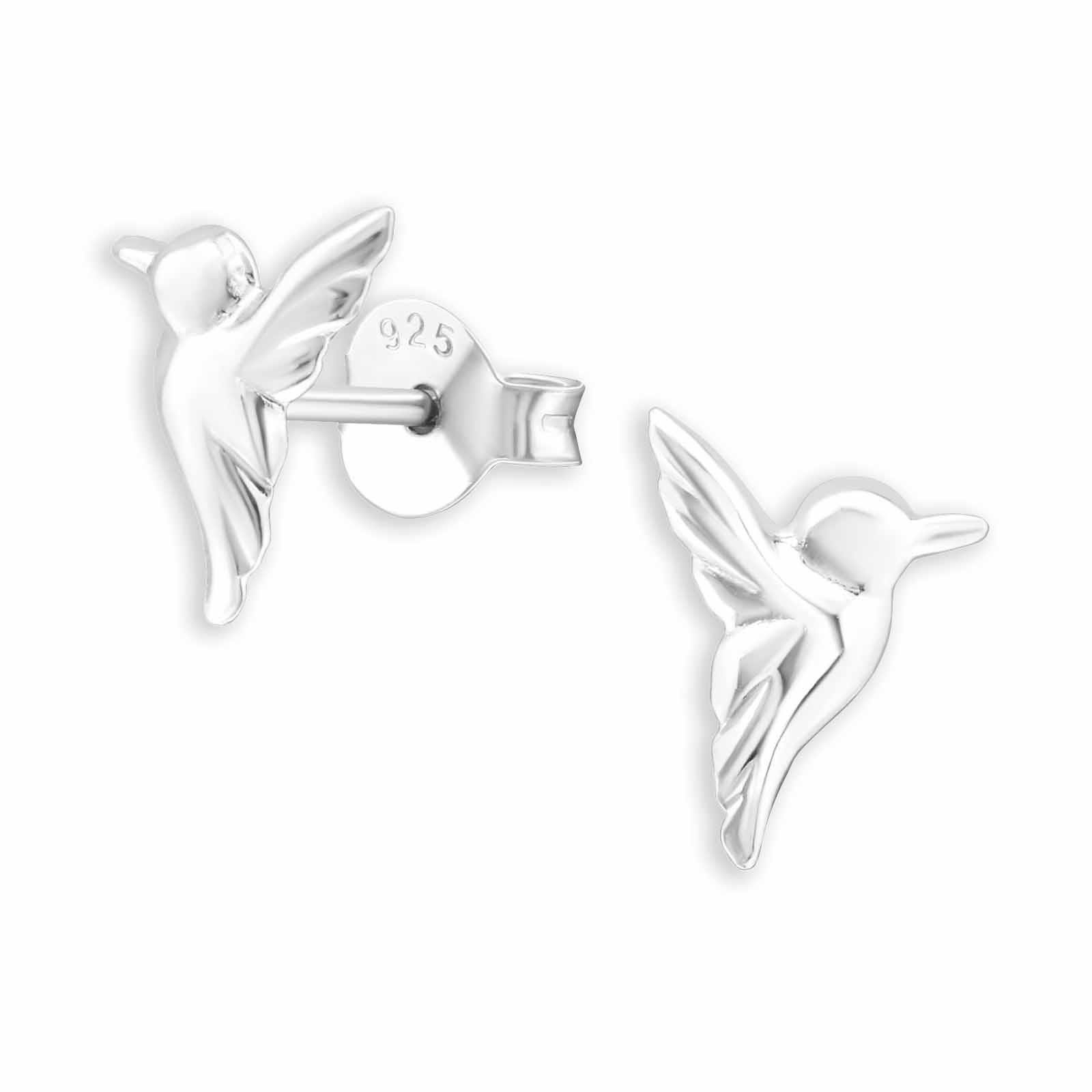 Monkimau Ohrring-Set Kolibri Ohrstecker 925 Sterling Silber, Damen Ohrringe, Hypoallergen