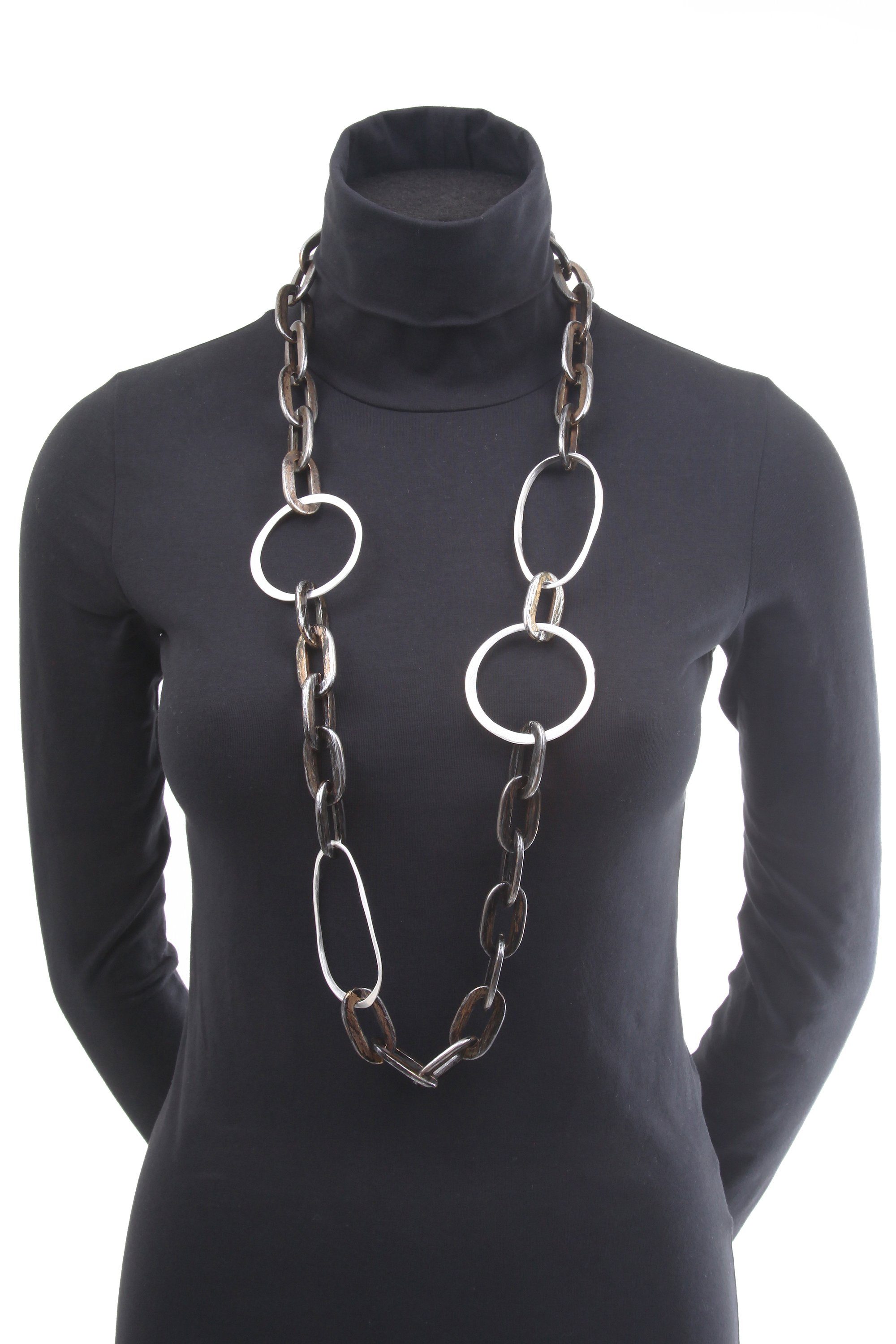 COLLEZIONE ALESSANDRO Lange Kette Palina, mit filigran gearbeiteten Metallringen