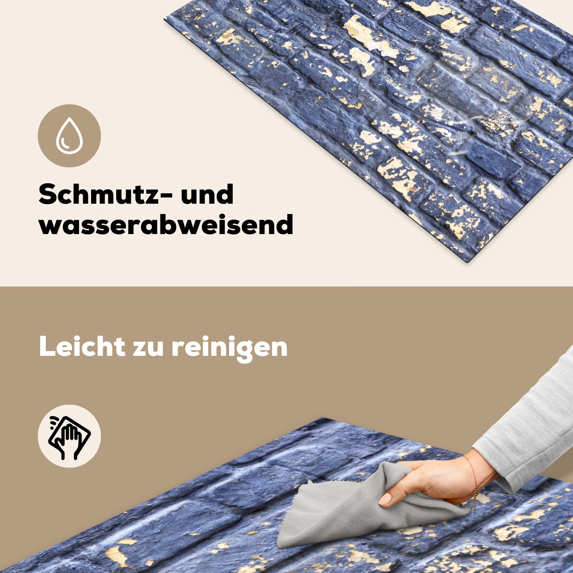 MuchoWow Herdblende-/Abdeckplatte Wände Arbeitsplatte - (1 tlg), - 83x51 küche Ziegel Induktionsschutz für Vinyl, Ceranfeldabdeckung, cm, Farbe, 