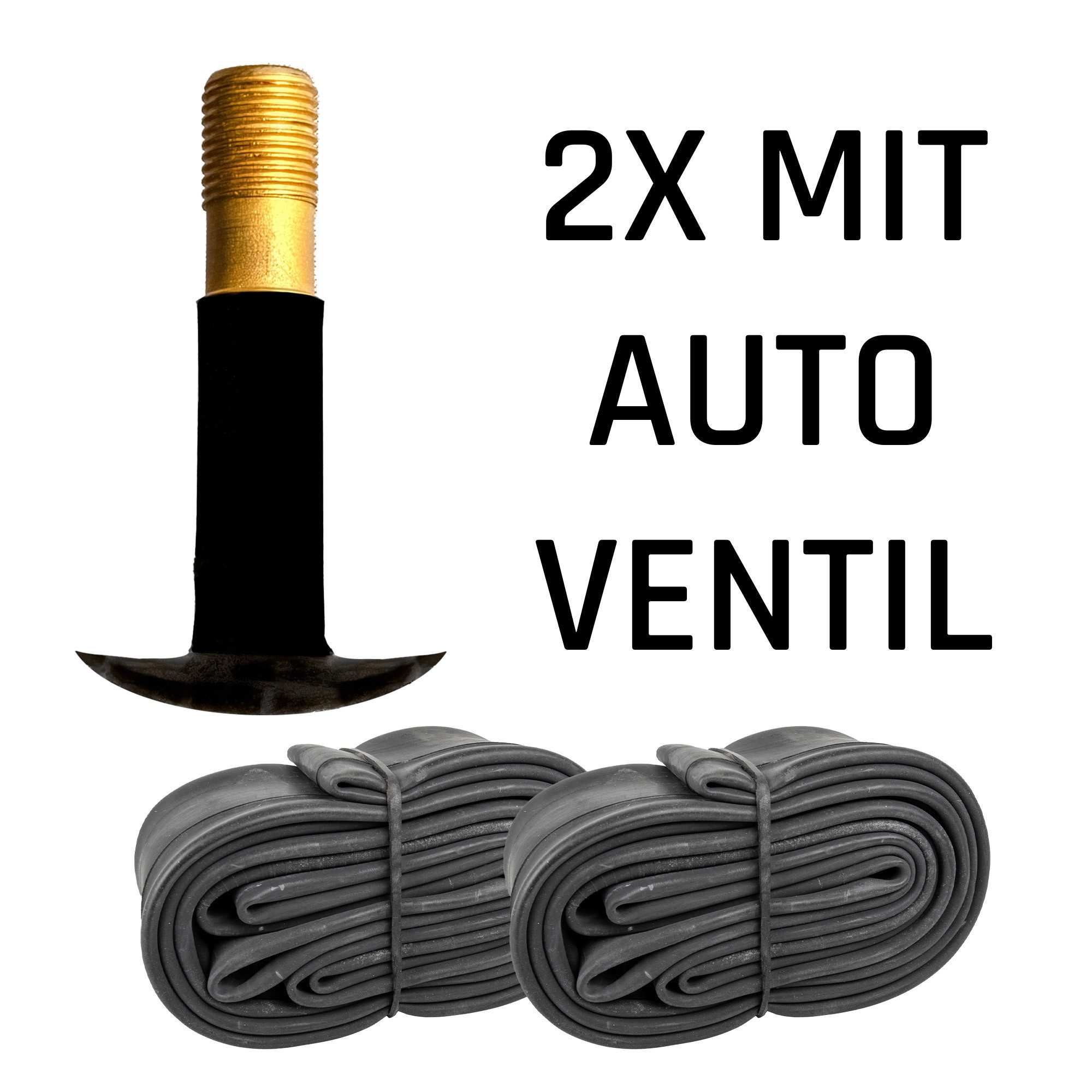 Kujo Fahrradschlauch Schlauch, 20 Zoll, (Doppelpack, 2-St), Fahrradschlauch 12 - 28 Auto Schrader Französisches Ventil Sclaverand