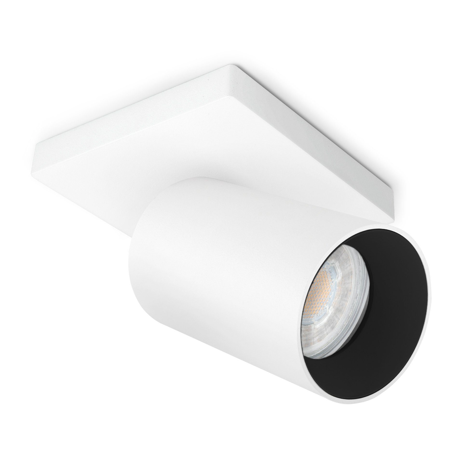 SSC-LUXon LED Aufbaustrahler Wandspot Deckenleuchte ALVO 1 dreh- & schwenkbar mit LED GU10 fourSTEP, Warmweiß