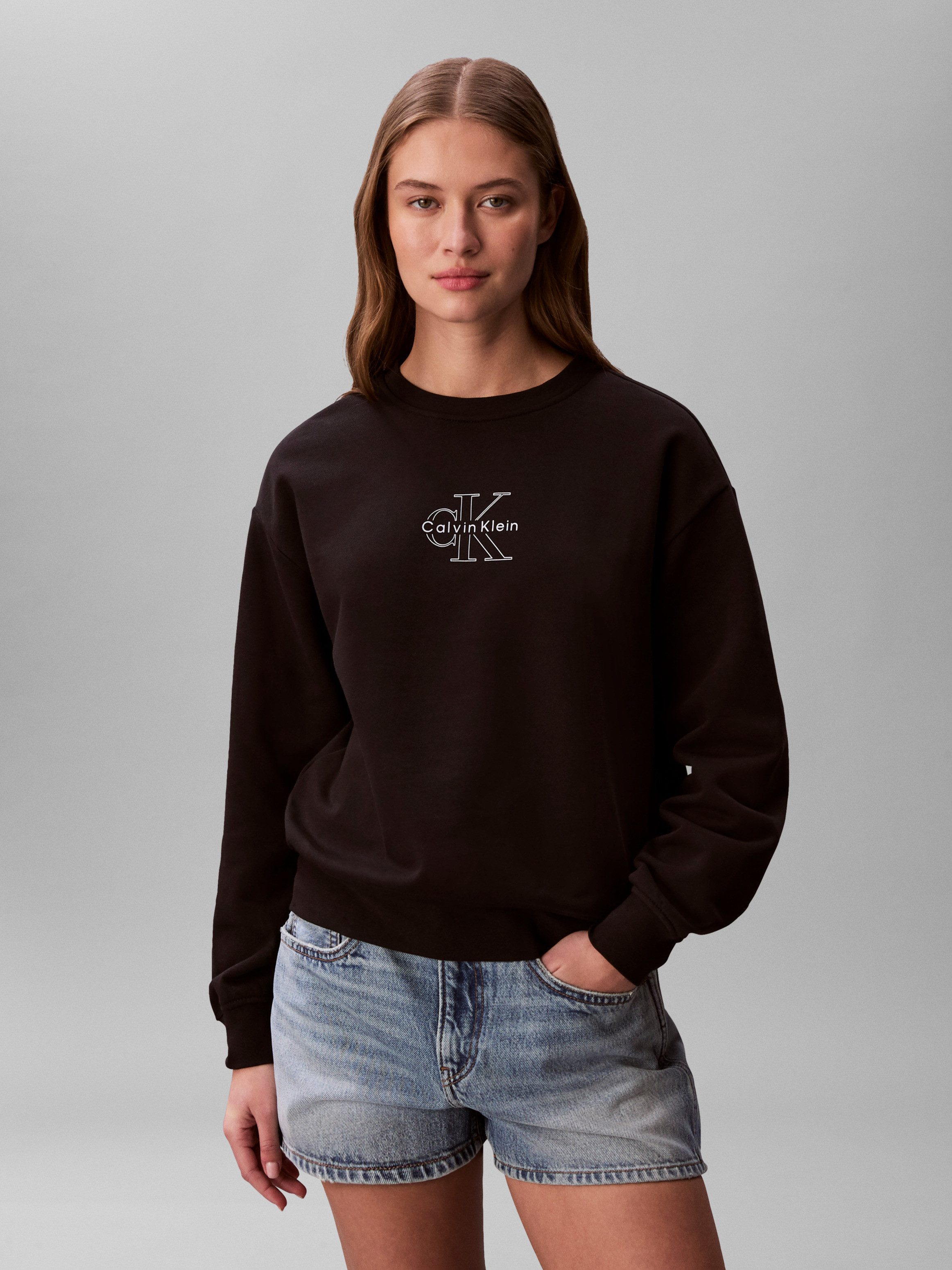 Calvin Klein Jeans Sweatshirt FOIL CREW SWEATSHIRT Regular fit mit Rundhalsausschnitt