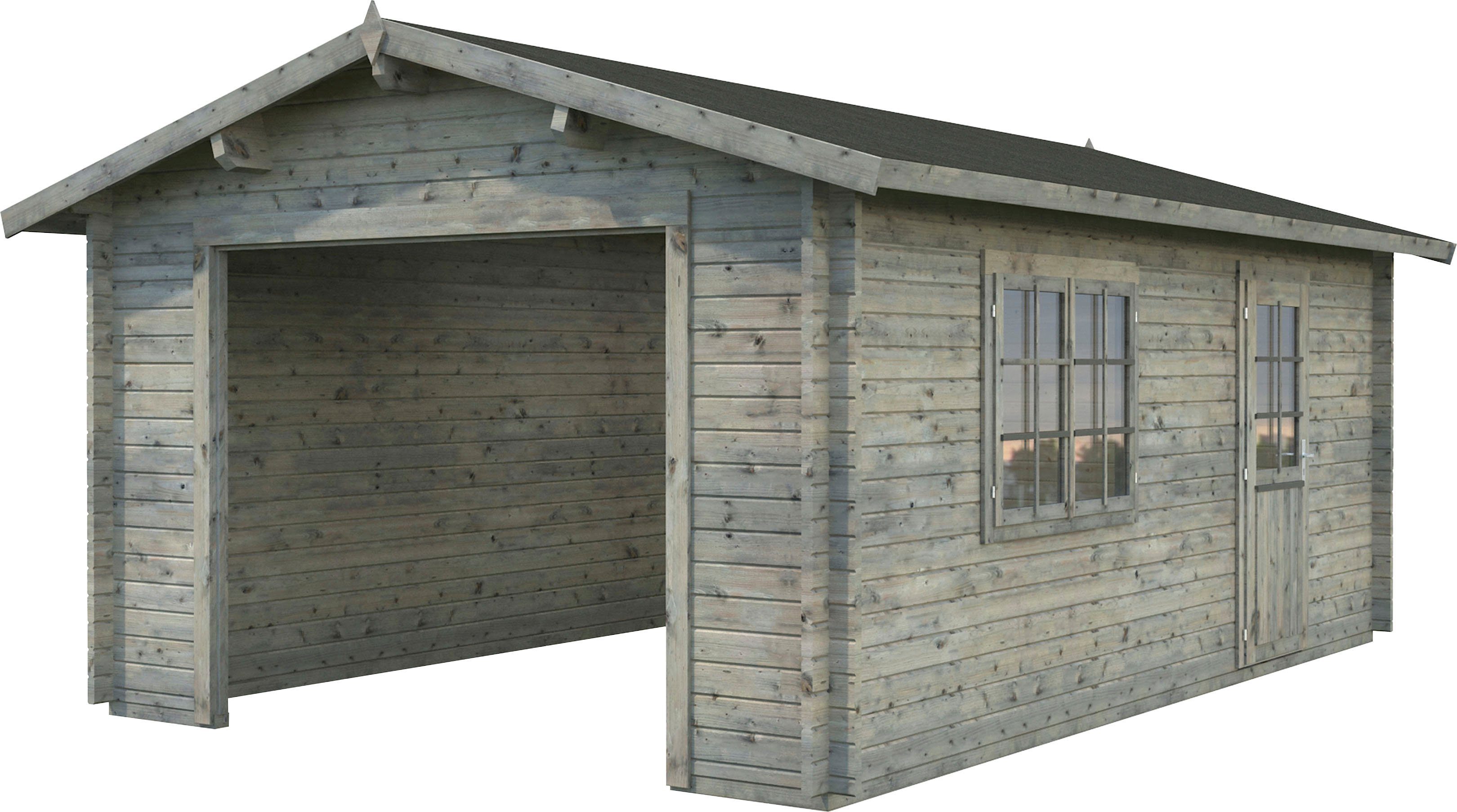 Palmako Garage Irene/Roger, BxTxH: 426x598x276 cm, grau ohne Tor