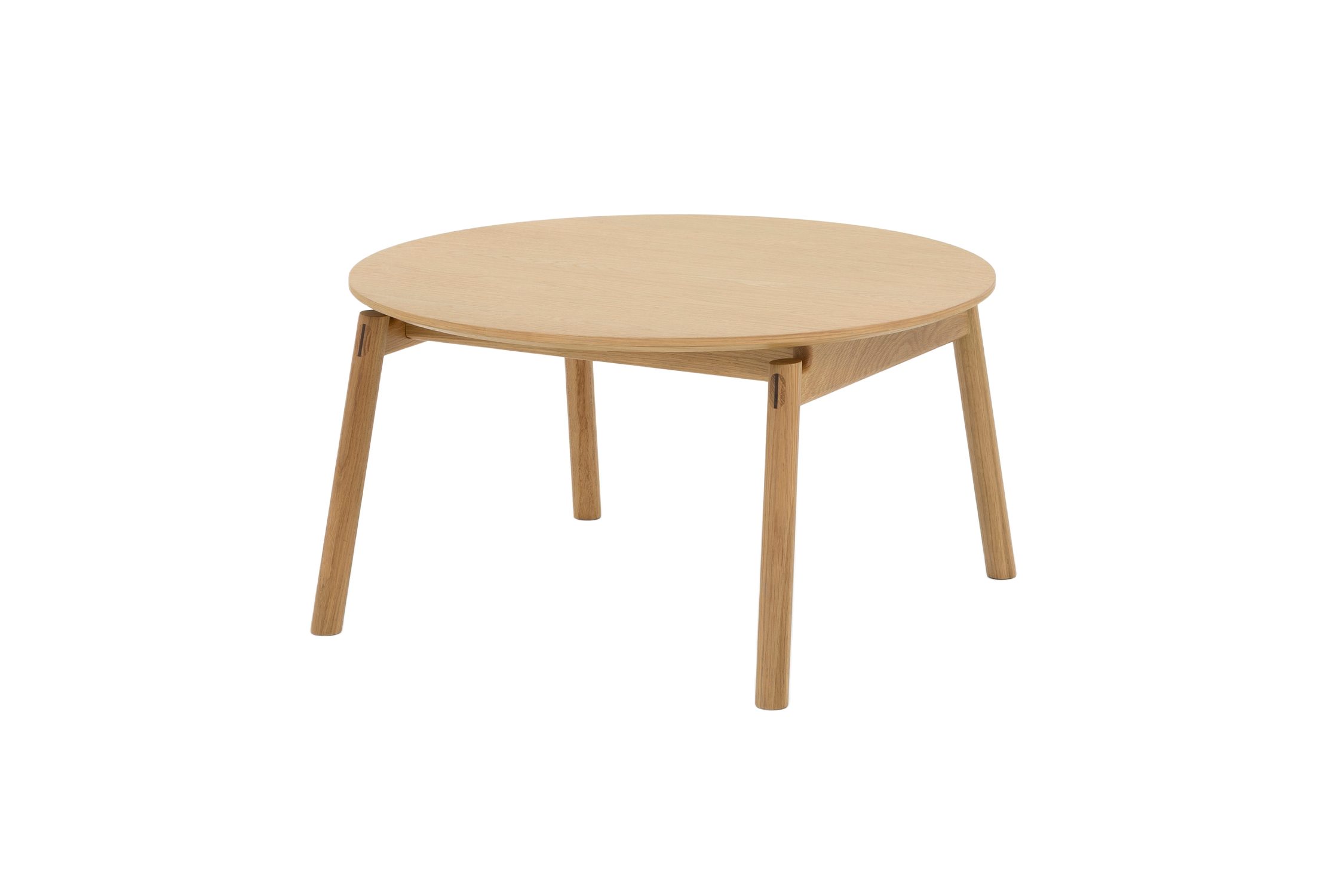 Woodek Design Couchtisch Runder Couchtisch CELESTE aus massiver Eiche natur, 80 cm (mit sichtbarer natürlicher Maserung, 1-St., natur matt lackiert), Durchmesser 80 cm