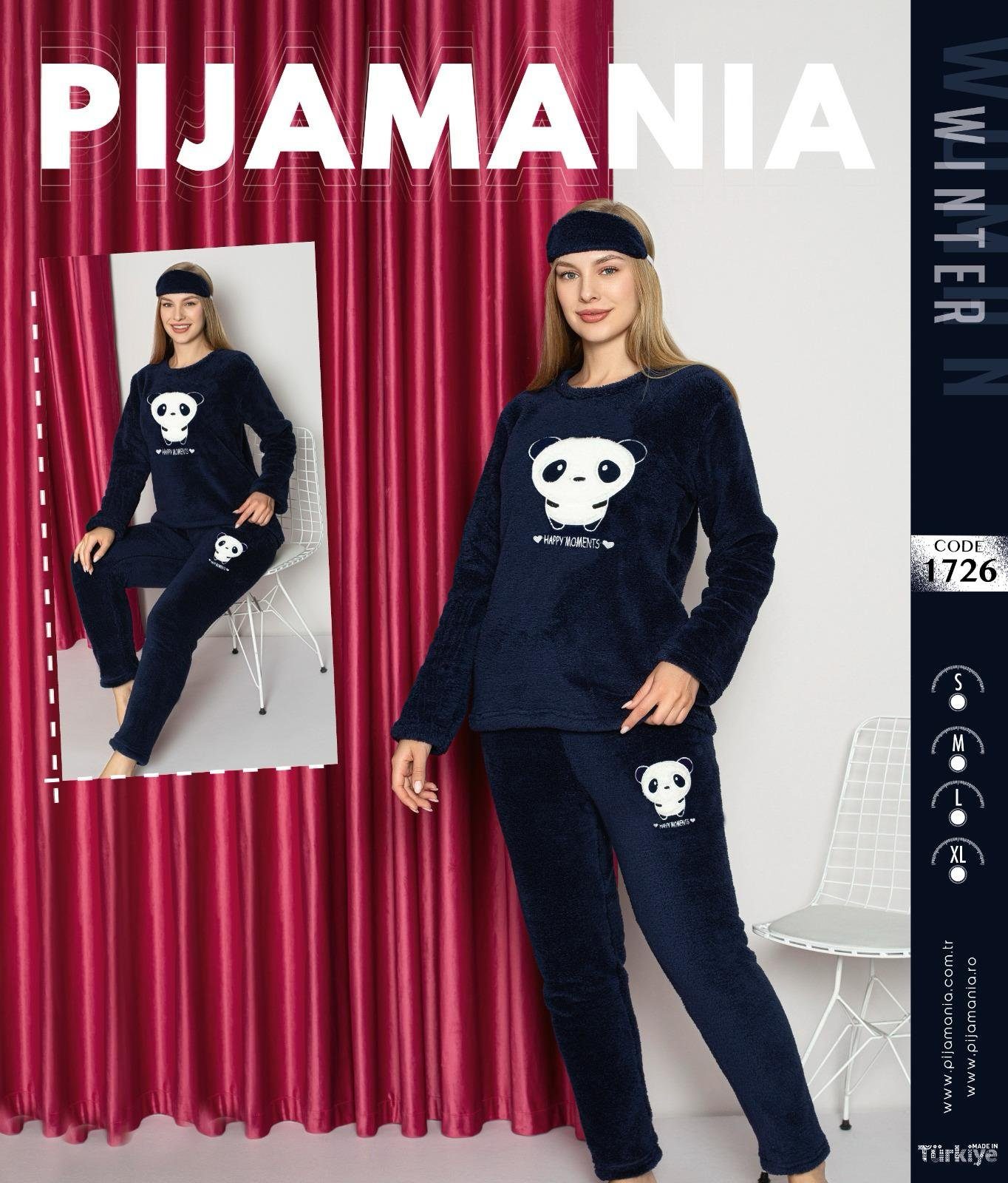 Selef Creation Pyjama Flauschige Pyjama Set für Winter Schlafanzug 3Tlg (3 TLG)