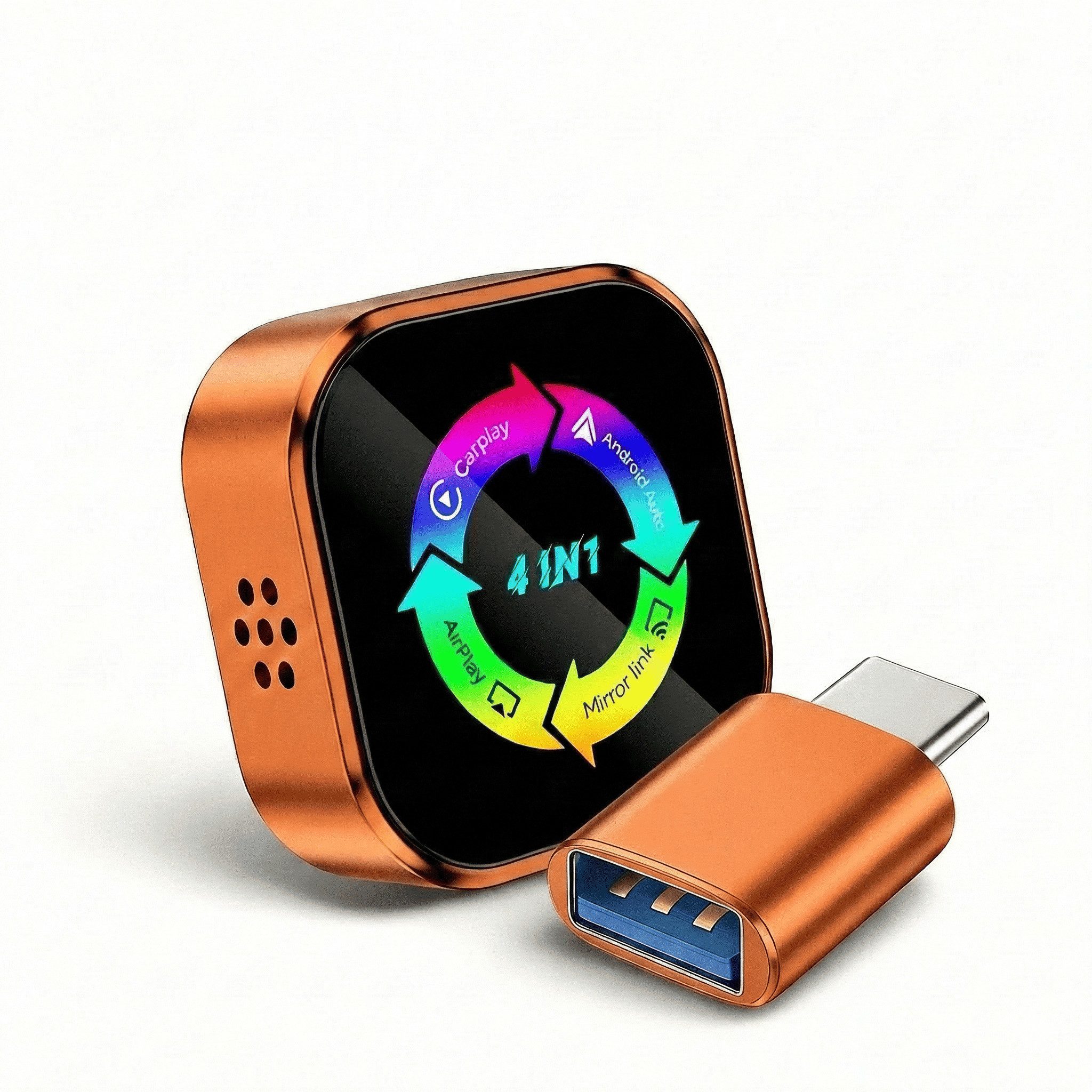 Alpha Electronics Wireless CarPlay und Android Auto Adapter USB Typ C zu USB Typ A, 0 cm, Plug & Play Sprachsteuerung, Screen Mirroring Funktion