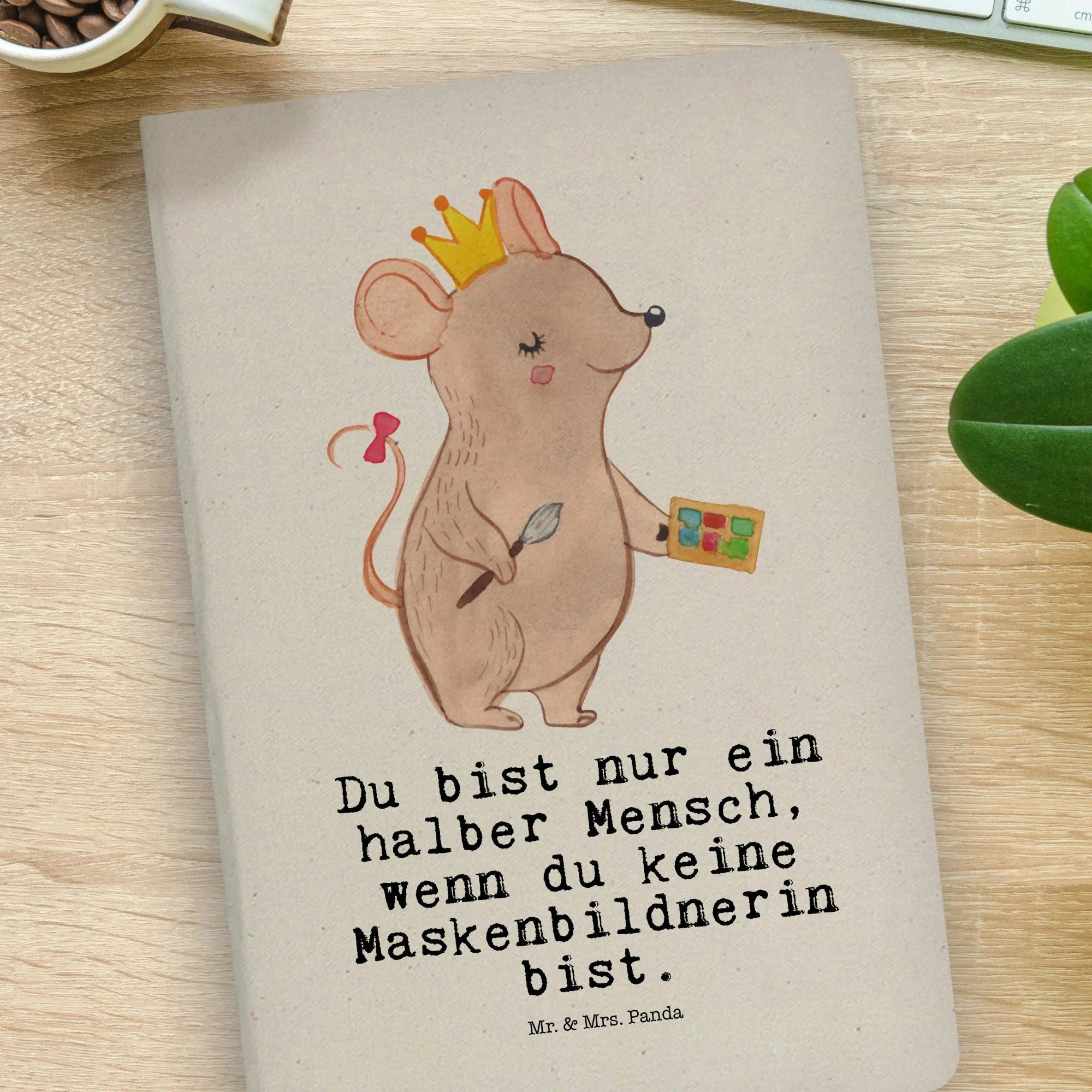 Thumbnail - Mr. & Mrs. Panda Notizbuch Maskenbildnerin Herz - Transparent - Geschenk, DIN A4 Journal, Kosmet Mr. & Mrs. Panda, Langl...