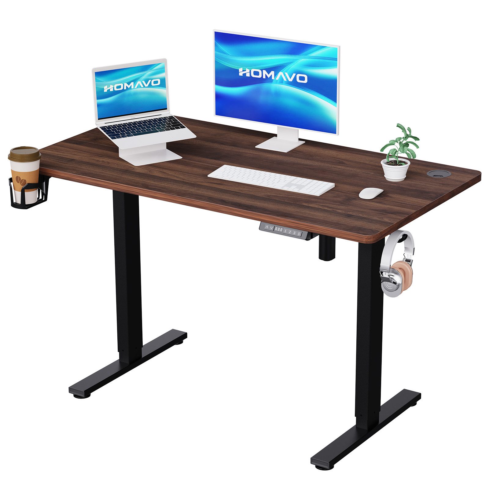 HOMAVO Schreibtisch Höhenverstellbarer schreibtisch mit Memory- und Rebound günstig online kaufen