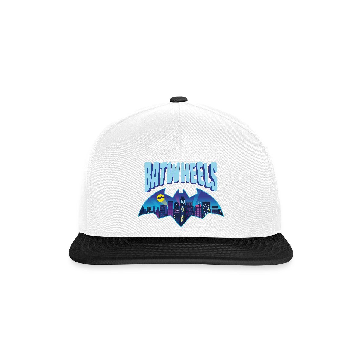Spreadshirt Snapback Cap Batwheels Batman-Symbol Mit Skyline Von Gotham Snapback Cap (1-St)