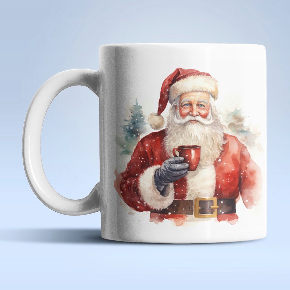 WS-Trend Tasse Weihnachtsmann Santa Claus Coffee Kaffeetasse Teetasse, Keramik, Geschenkidee 330 ml