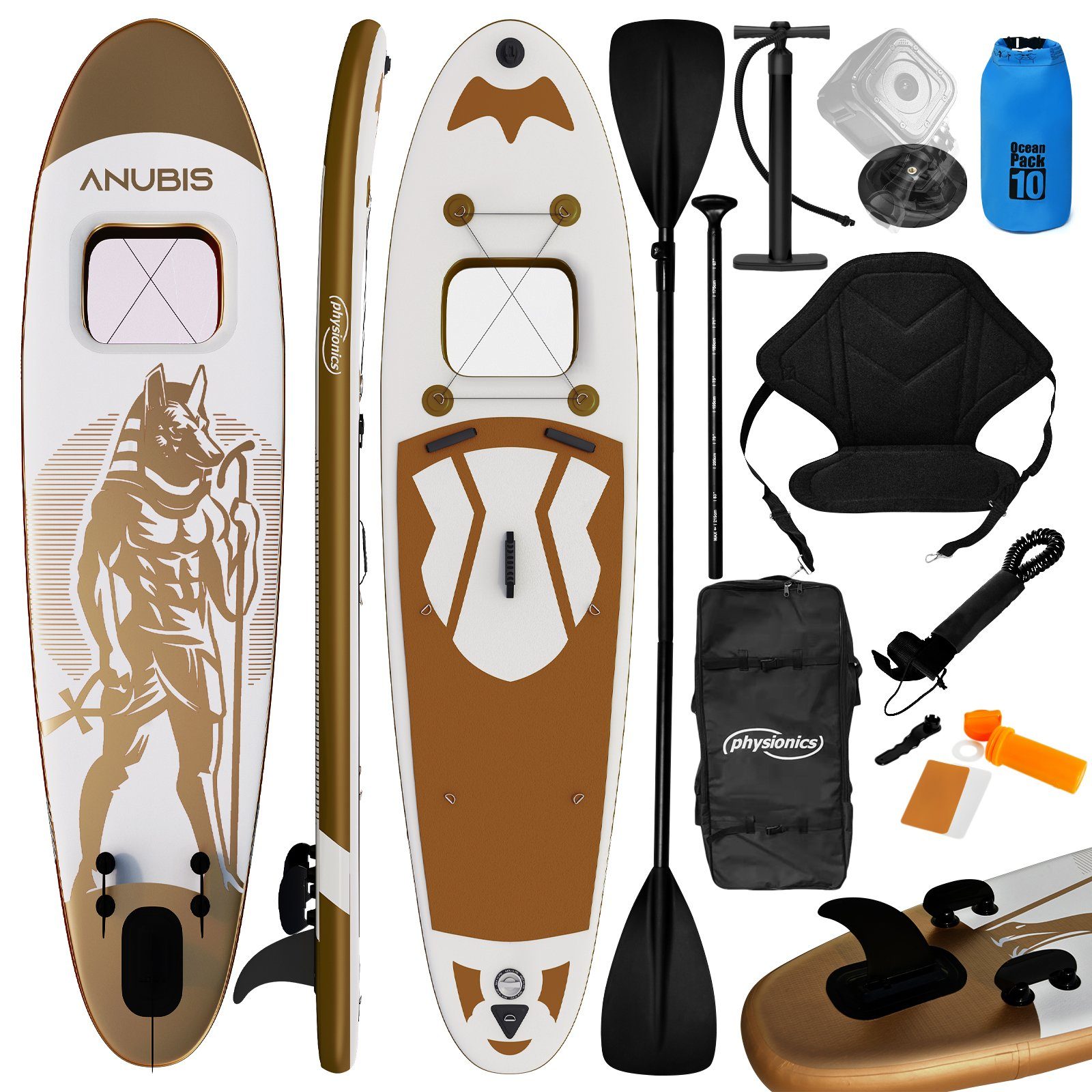 Physionics SUPBoard Stand Up Paddle Board Aufblasbares SUP Board 320cm