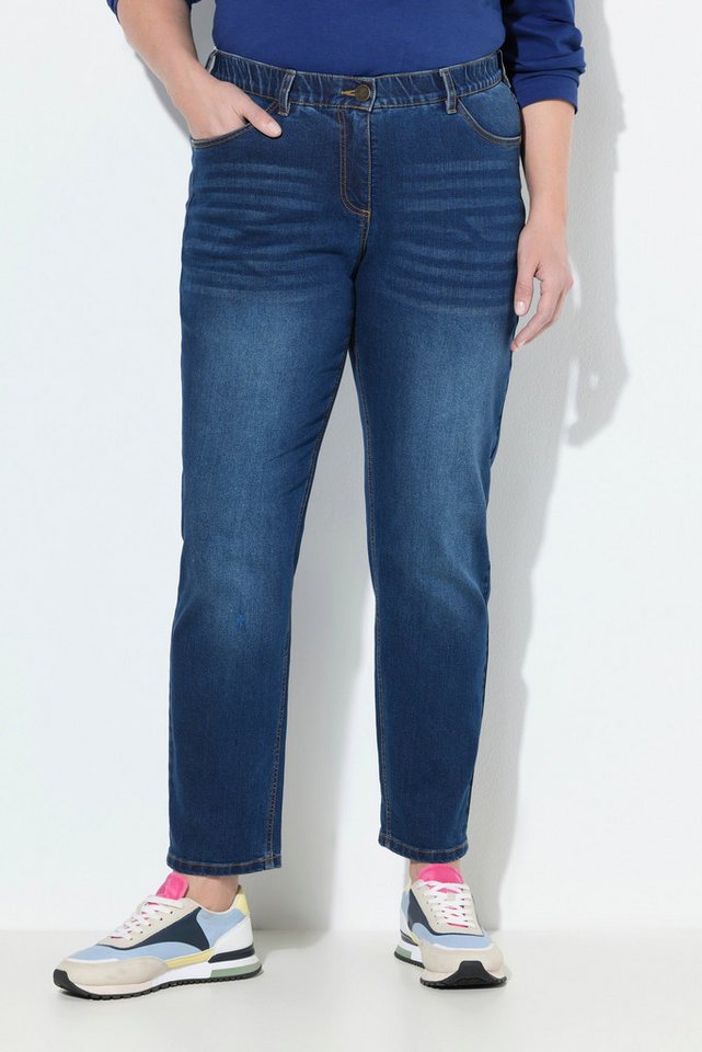 Ulla Popken Regular-fit-Jeans Boyfriend-Jeans 5-Pocket-Schnitt Komfortbund
