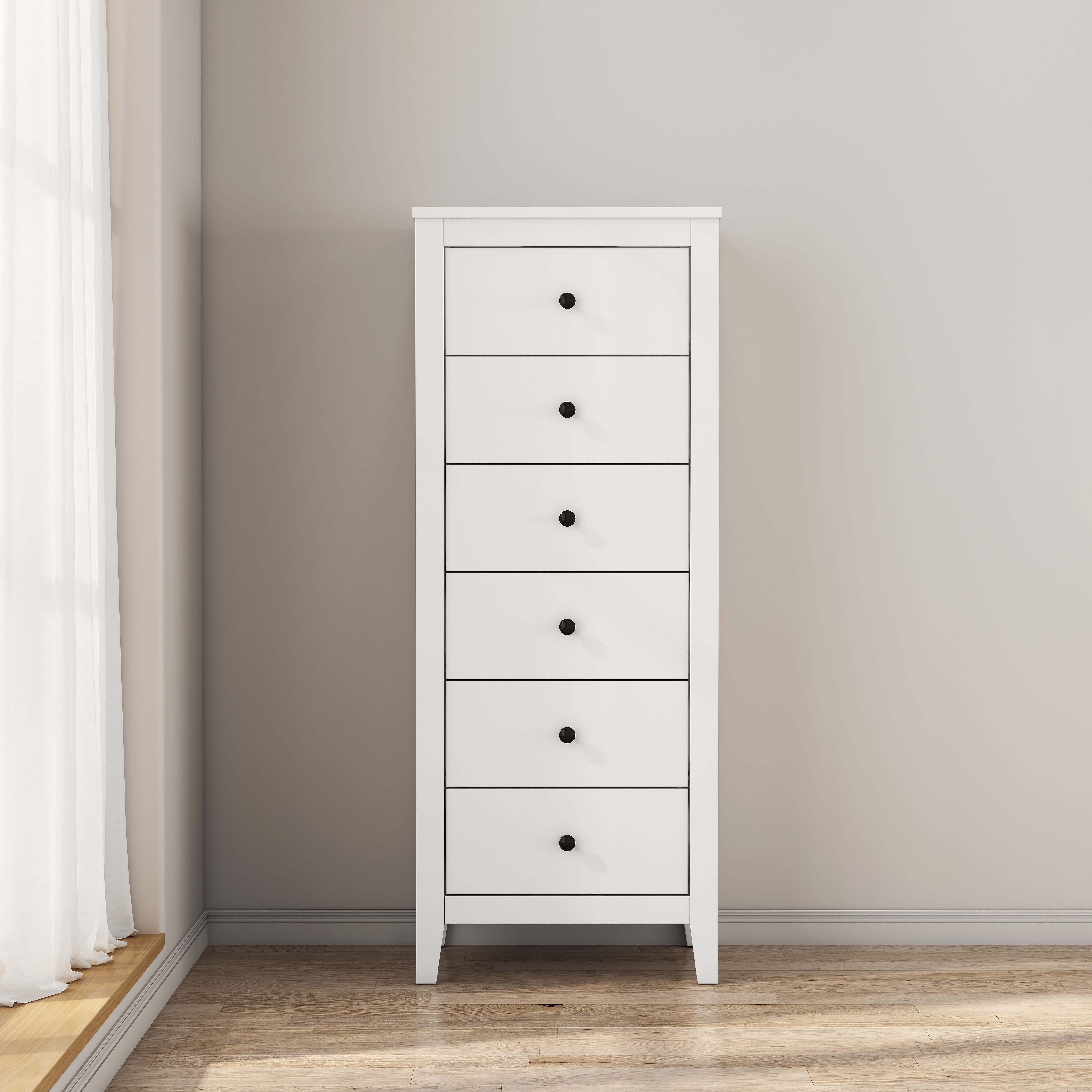 OTTO home Kombikommode Borkum Sideboard Anrichte mit 6 Schubladen Landhaus weiß (hochwertige Griffe aus Metall), Kommode Schrank Wäscheschrank mit 6 Schubladen – Bild 4 von 5