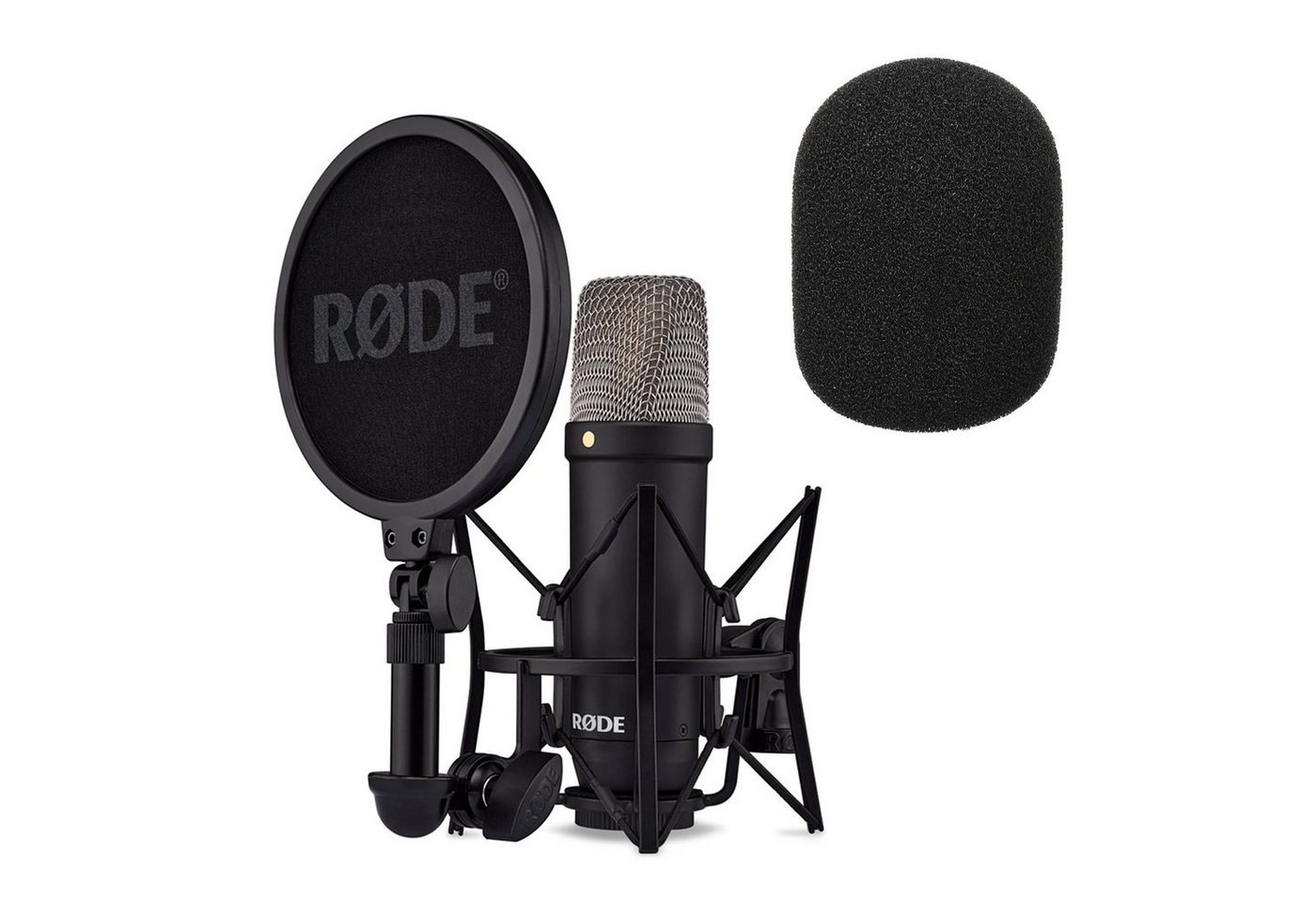 RØDE Mikrofon Rode NT1 Signature Black Mikrofon mit Popschutz (mit keepdrum WS2 Popschutz)
