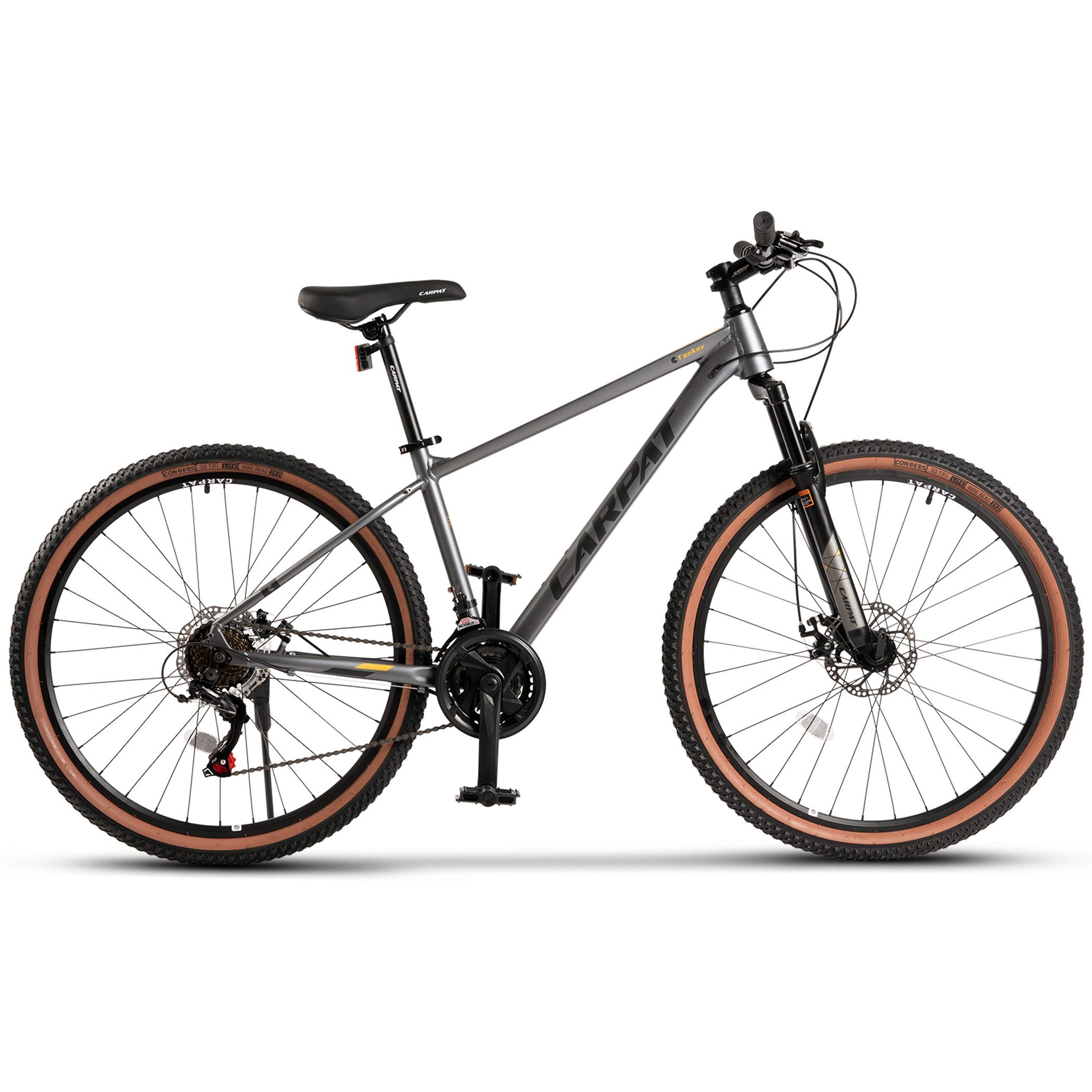 CARPAT SPORT Mountainbike 27,5 29 Zoll MTB Fahrrad für Herren Damen, 21 Gang Shimano, Kettenschaltung, (Aluminium Rahmen, Mechanische Scheibenbremse), Hardtail Fahrrad