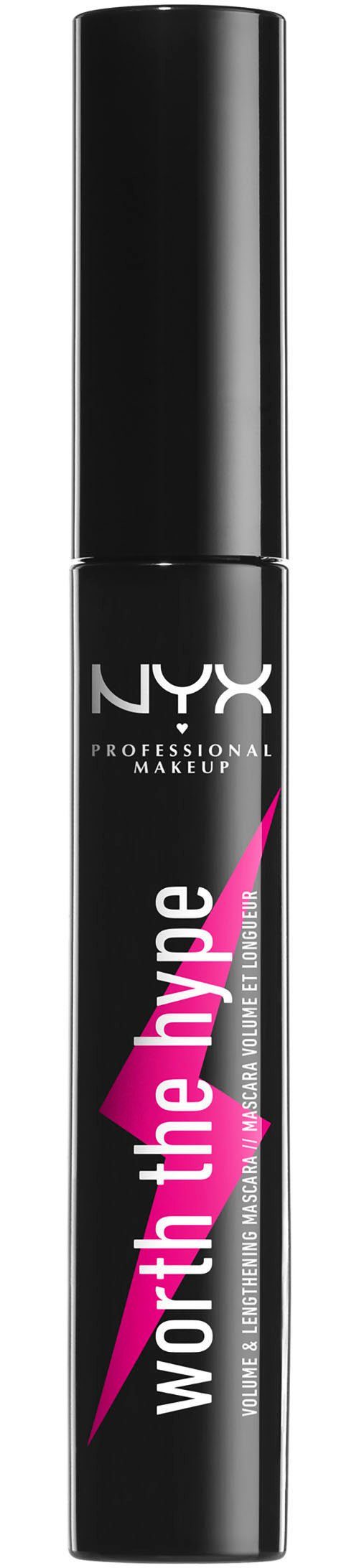 NYX PROFESSIONAL MAKEUP Mascara WORTH THE HYPE, für Voluminöse und längerwirkende Wimpern