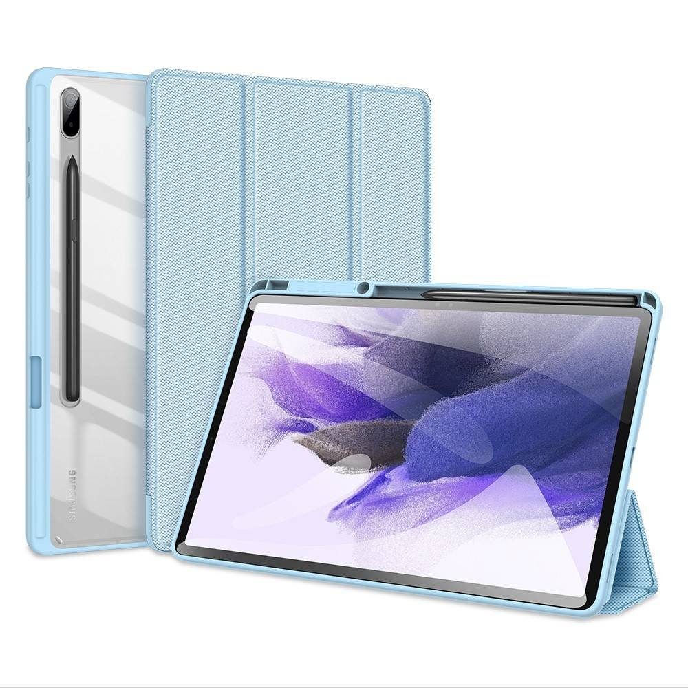 Dux Ducis Tablet-Hülle kompatibel mit Samsung Galaxy Tab S7 FE 12,4 Zoll, Tri-Fold Stand, Smart Sleep/Wake, Stifthalter, transparente Rückseite