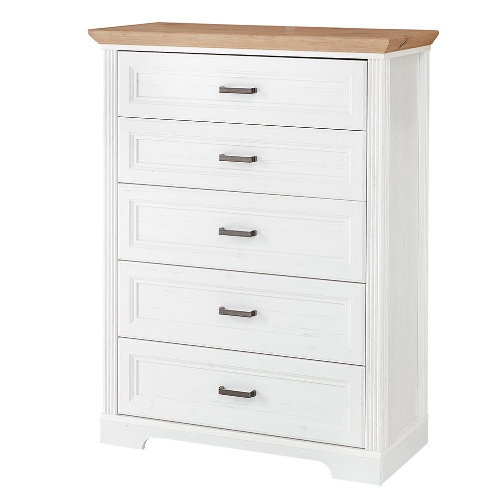 Lomadox Sideboard JÜLICH-36, in Pinie weiß Nb. mit Artisan Eiche Nb. 93/121/41 cm