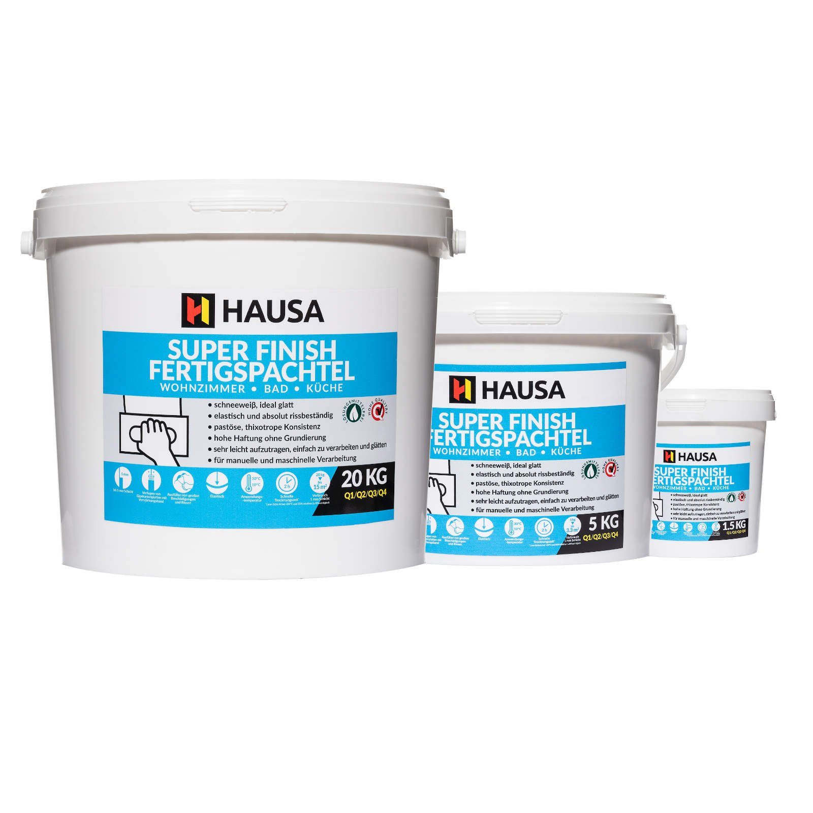 Hausa Fertigspachtel HSFF, gipsgebunden, Eimer, (Super günstig online kaufen