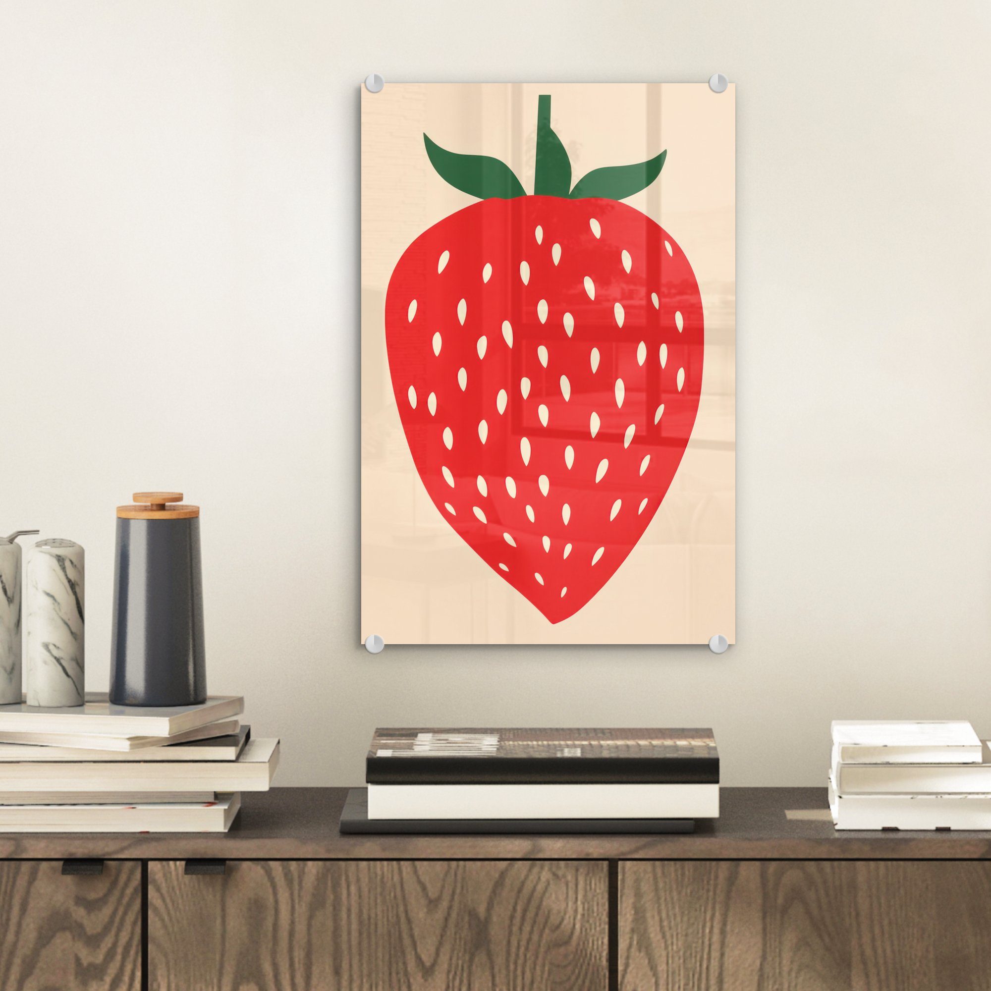 MuchoWow Acrylglasbild Erdbeere - Rot - günstig online kaufen
