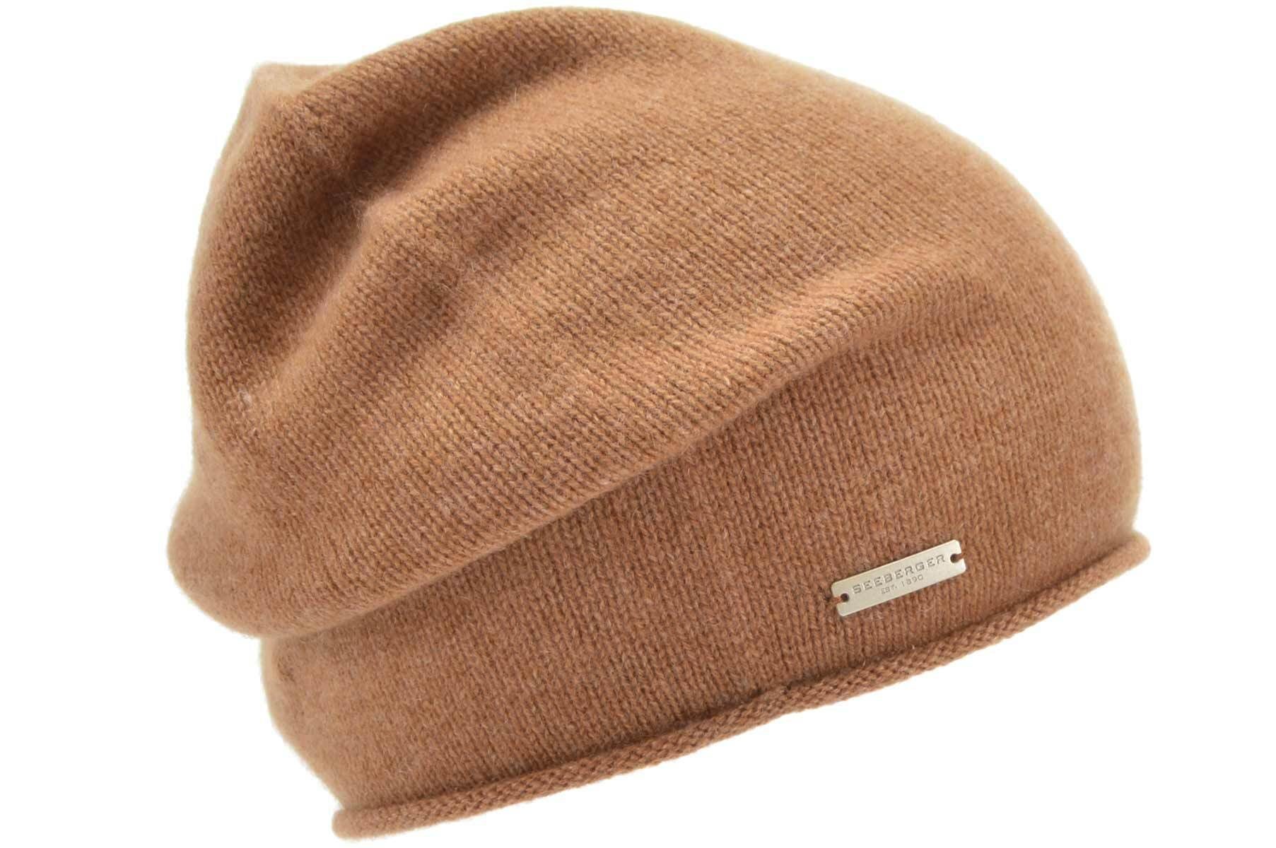 Seeberger Strickmütze Cashmere Headsock mit Rollkante 16700-0