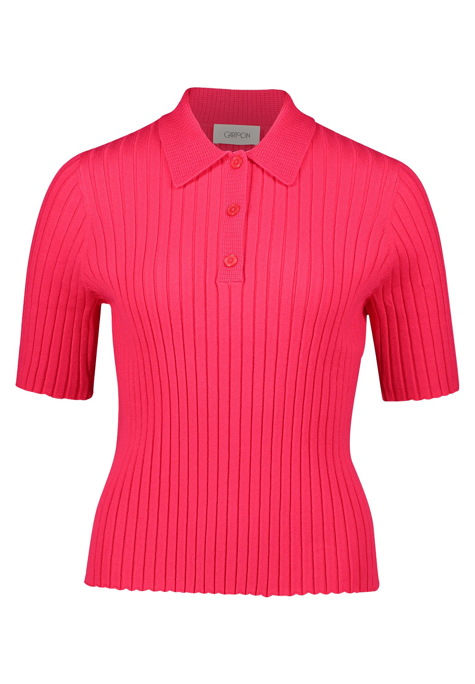 Cartoon Kurzarmshirt Damen mit Kragen (1-tlg)