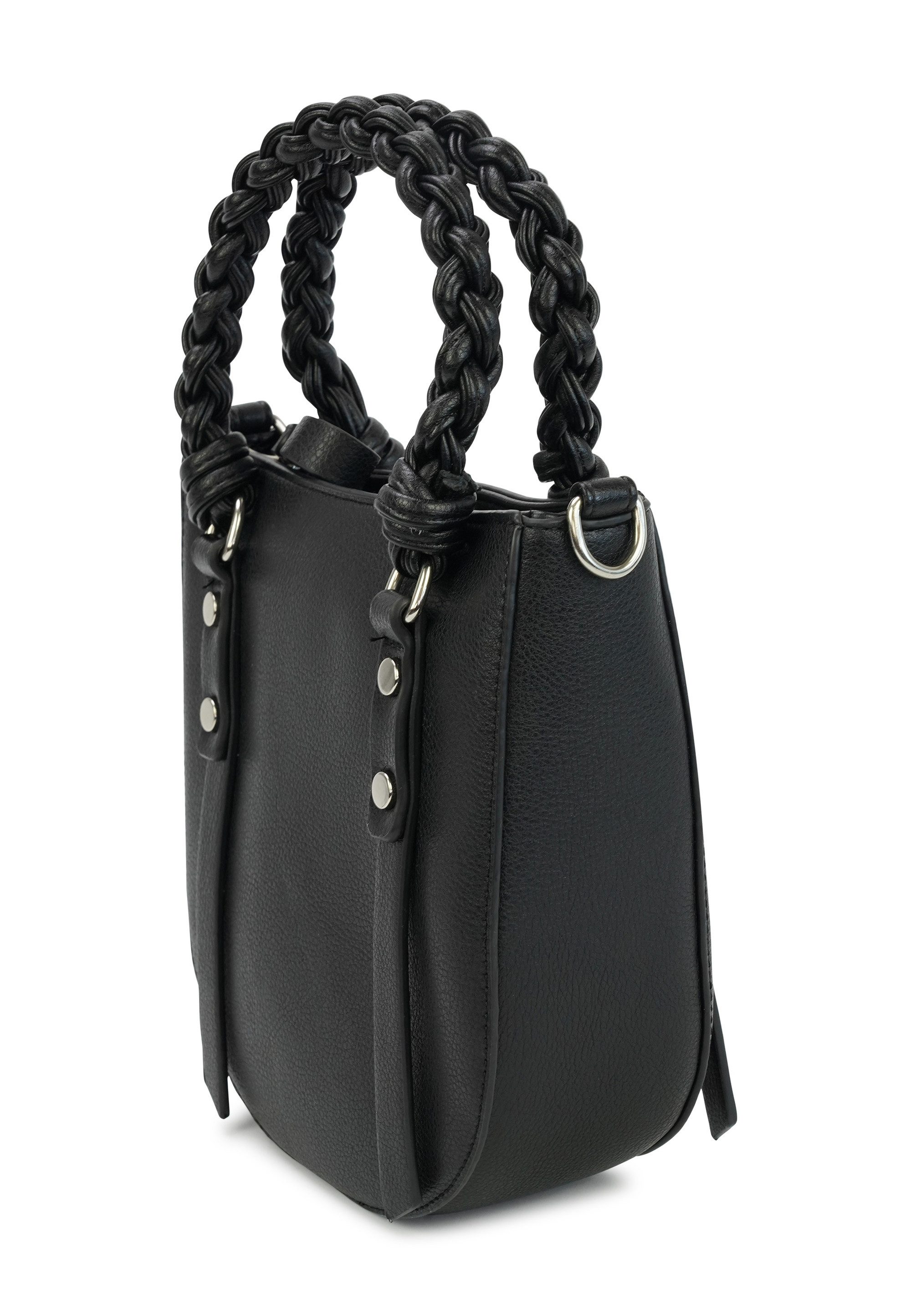Harpa Schultertasche HAYA, in abgerundeter Form mit geflochtenem Henkel