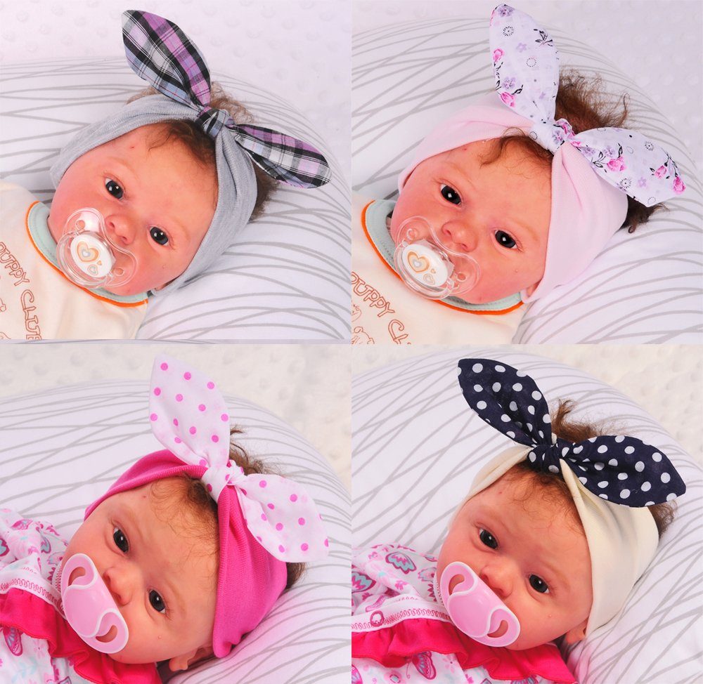 La Bortini Stirnband 4er Pack Stirnbänder für Baby und Kinder Stirnband  Kopfband Haarband ab 0Mon 36-52cm Kopfschmuck Set