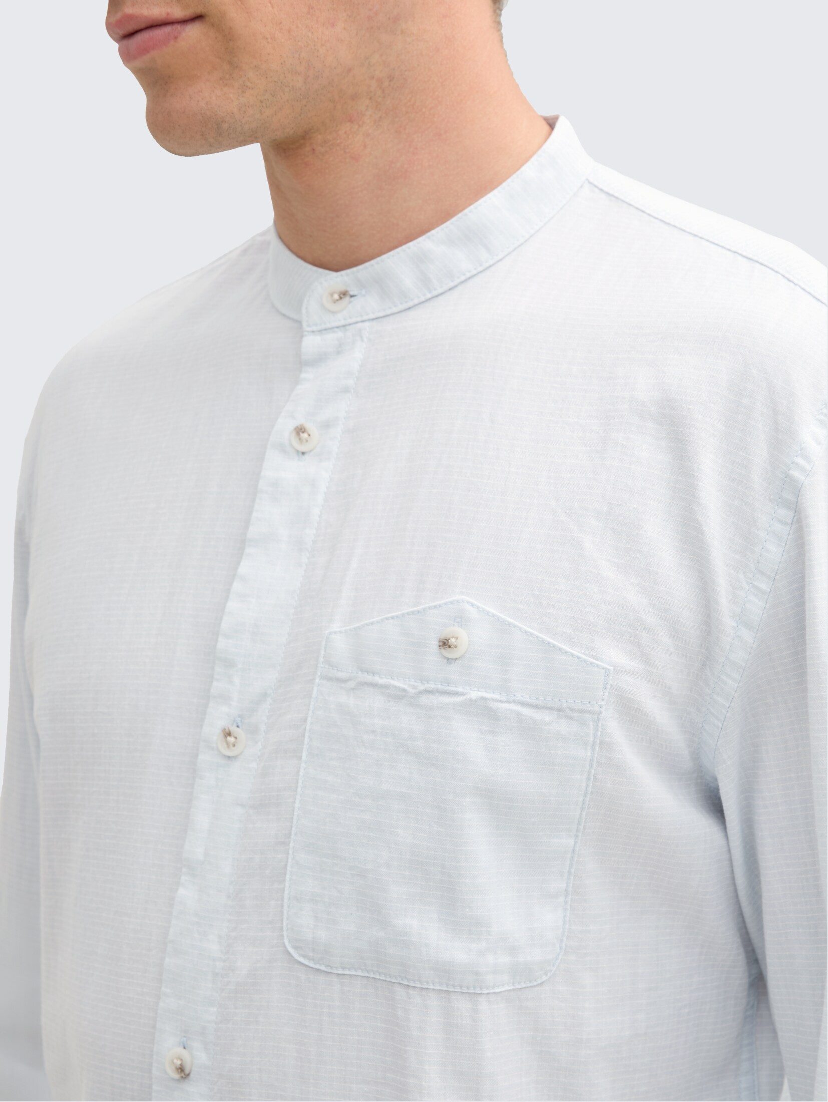 TOM TAILOR Denim Langarmhemd Blusen & Shirts Basic Fit Hemd mit Stehkragen
