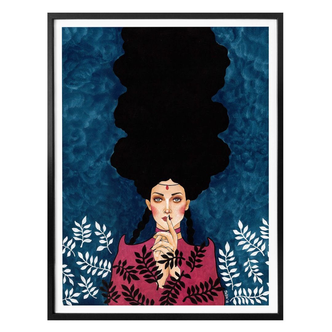 K&L Wall Art Poster Poster Hülya kraftvolles Portrait Sommer Frau Verkleidung, Wohnzimmer Wandbild modern