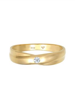 Elli DIAMONDS Verlobungsring Wickelring Solitär Diamant (0.03 ct) 585 Gelbgold