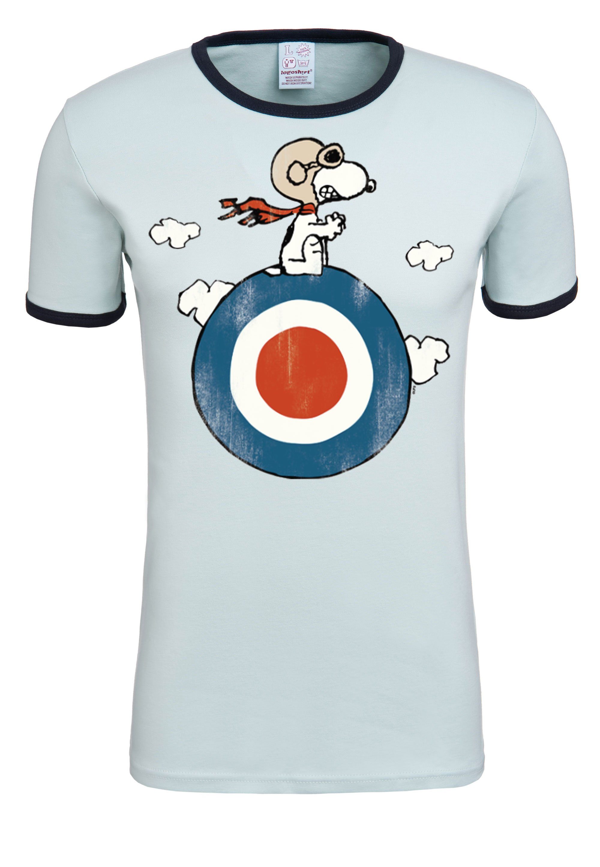 LOGOSHIRT T-Shirt Peanuts - Snoopy Pilot mit lizenziertem Print