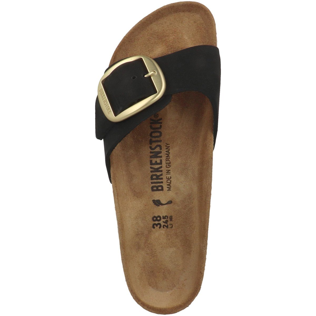 Birkenstock Madrid Big Buckle Nubukleder schmal Damen Pantolette Hausschuhe, Sandaletten, Mules, Pantoffeln, Slipper