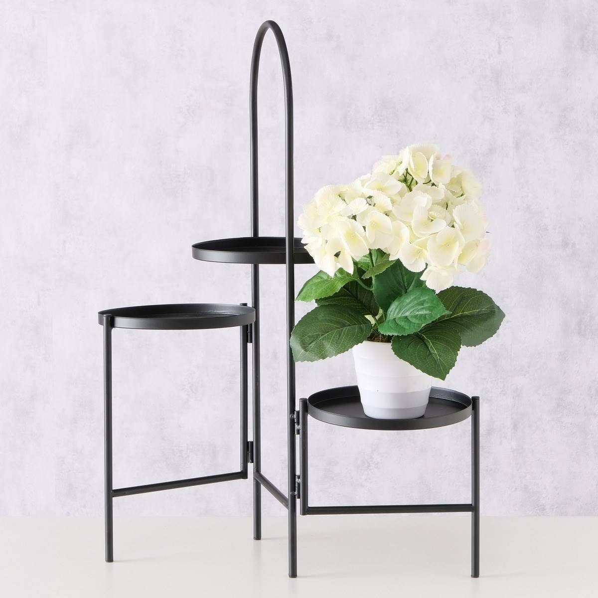 BOLTZE GRUPPE GmbH Blumentopf Blumenständer, 3 Ebenen, schwarz, 68 cm