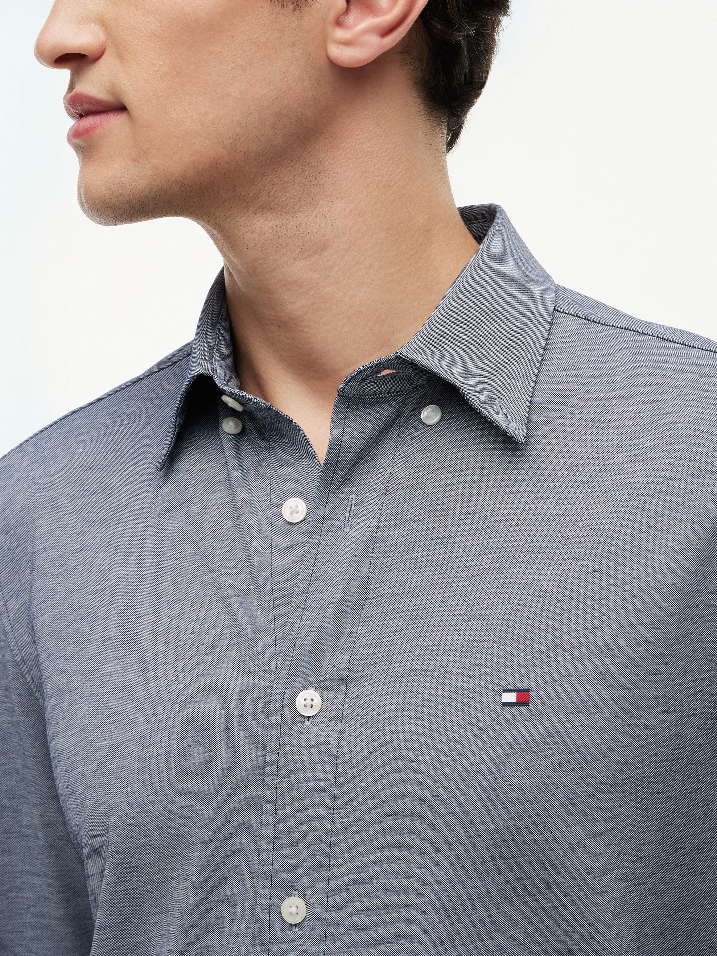 Tommy Hilfiger Langarmhemd PERFORMANCE PIQUE OXFORD Regular Fit Peformance Pique Oxford Casual
