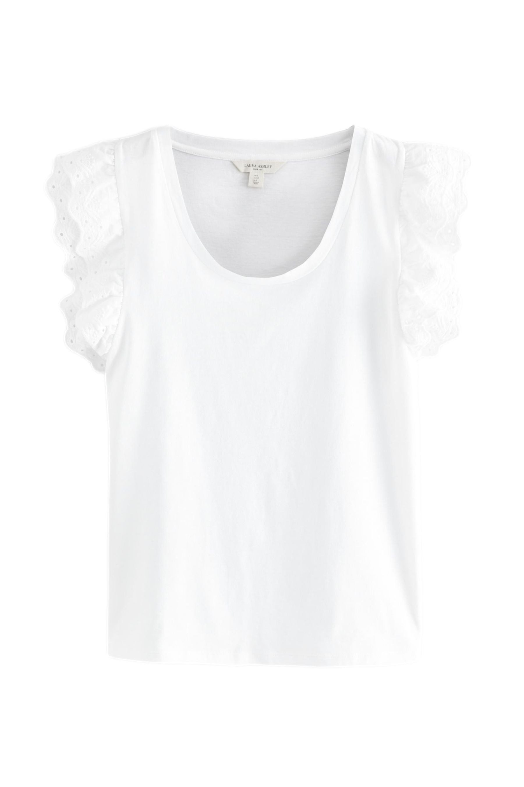 LAURA ASHLEY T-Shirt Laura Ashley T-Shirt mit Lochspitze und Rüschen (1-tlg günstig online kaufen