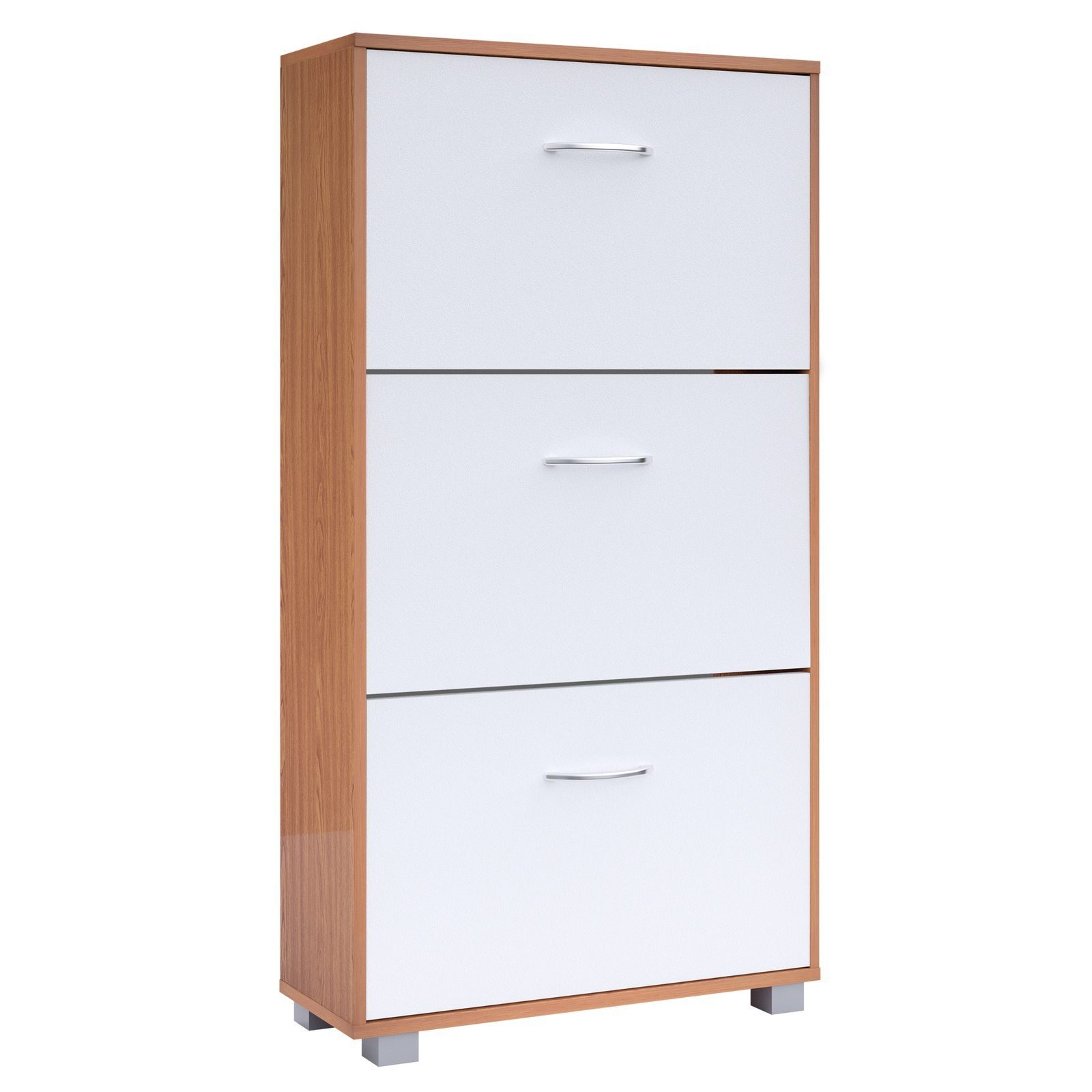 Casaria Schuhschrank (1-St) für 18 Paar Schuhe 3 Klappen Verstellbar 115x60x25cm Kippsicherung