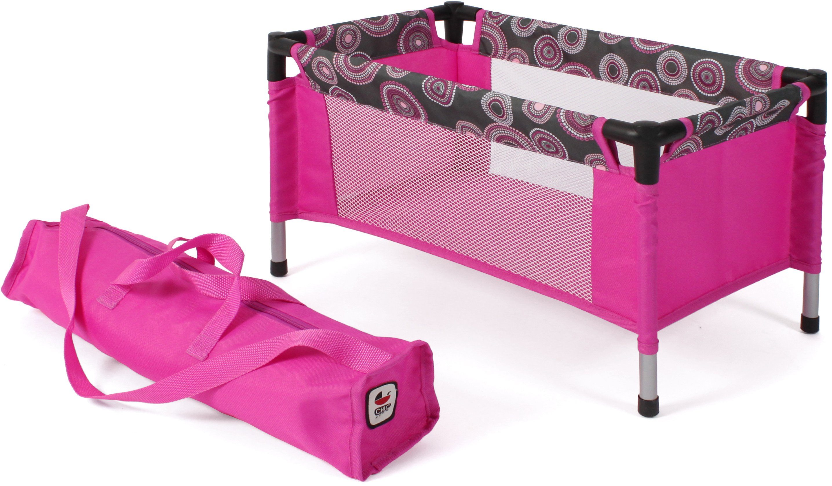 CHIC2000 Puppenbett Puppen-Reisebett, Hot Pink, mit Tragetasche