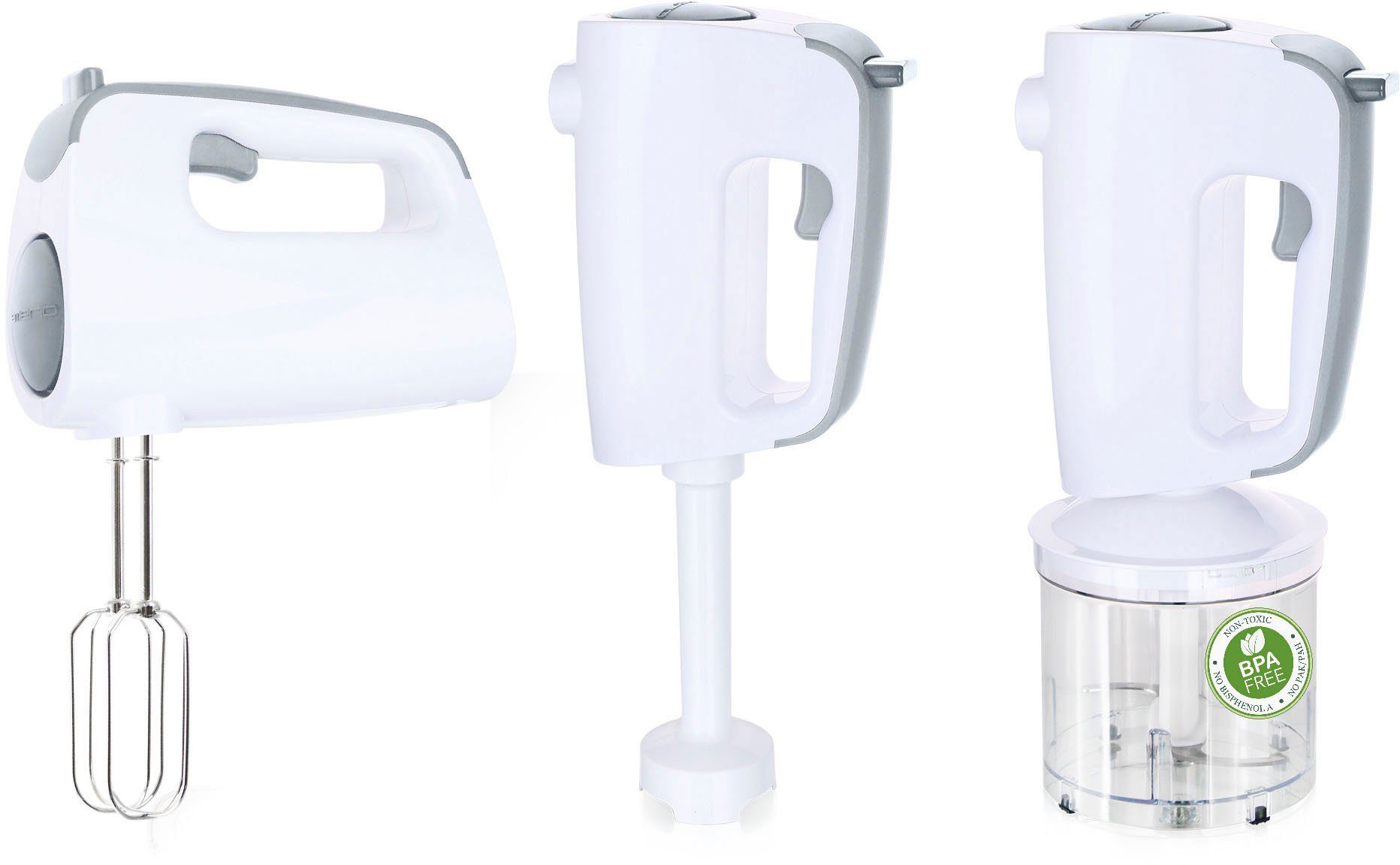 Emerio Handmixer HMS-113257.11, 300 W, Stufenlose  Geschwindigkeitseinstellung per Knopfdruck