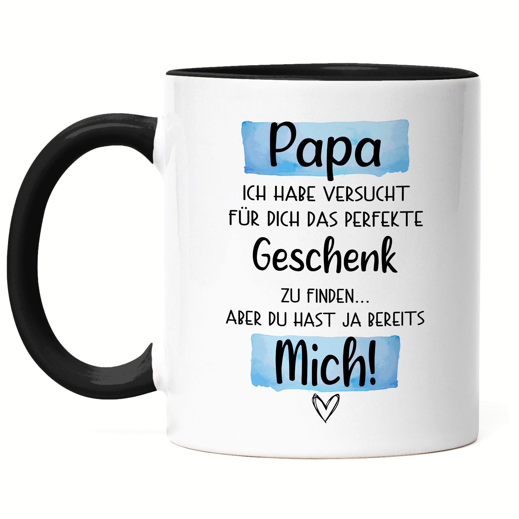 Hey!Print Vater Spruch Mit Papi Sarkasmus Tasse Schwarz Geschenkidee Tasse Papa Humor Vatertag Geschenk