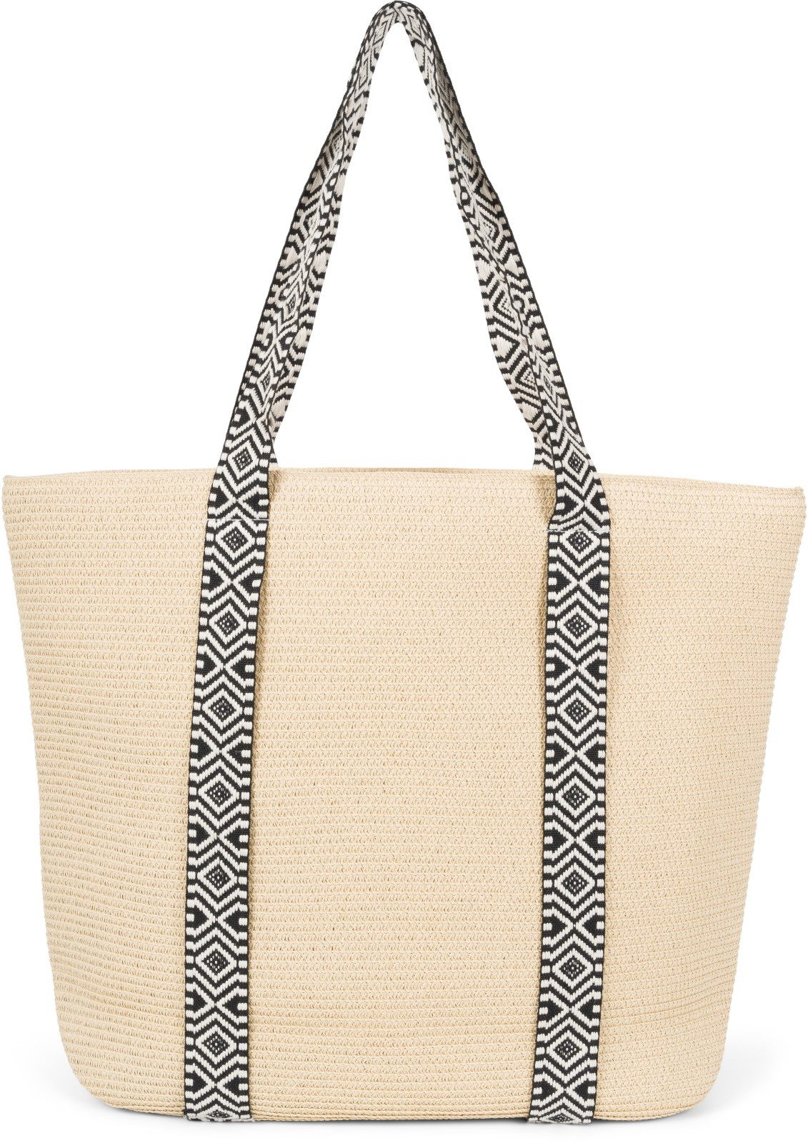 styleBREAKER Strandtasche Papierstroh Strandtasche Azteken Muster günstig online kaufen