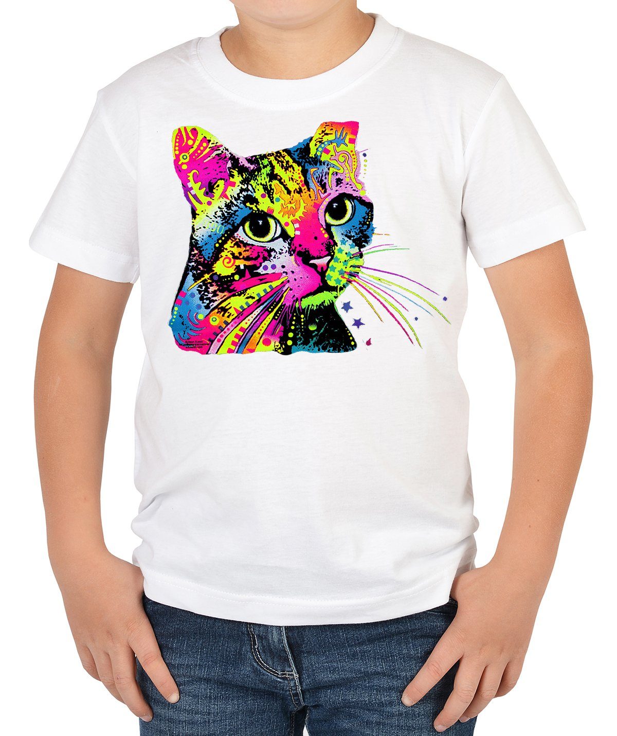 - : buntes Print-Shirt Shirts Kinder Kindershirt Tini Catillac New Katzen für Motiv Katzenshirt