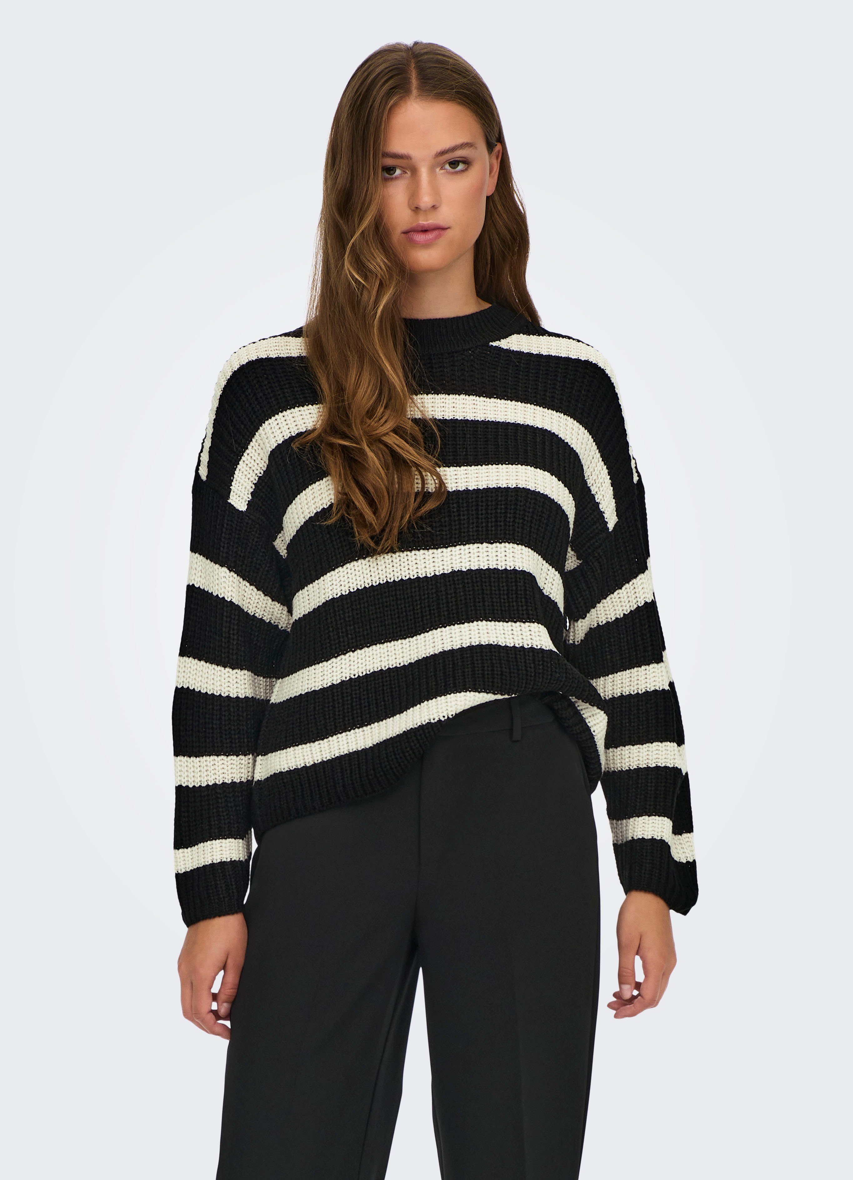 JDY Strickpullover JDYJUSTY L/S STRIPE PULLOVER KNT NOOS