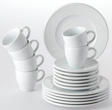 Retsch Arzberg Kaffeeservice Geschirr-Set, Service Novo (18-tlg), 6 Personen, Porzellan, Made in Germany, 18 Teile, für 6 Personen